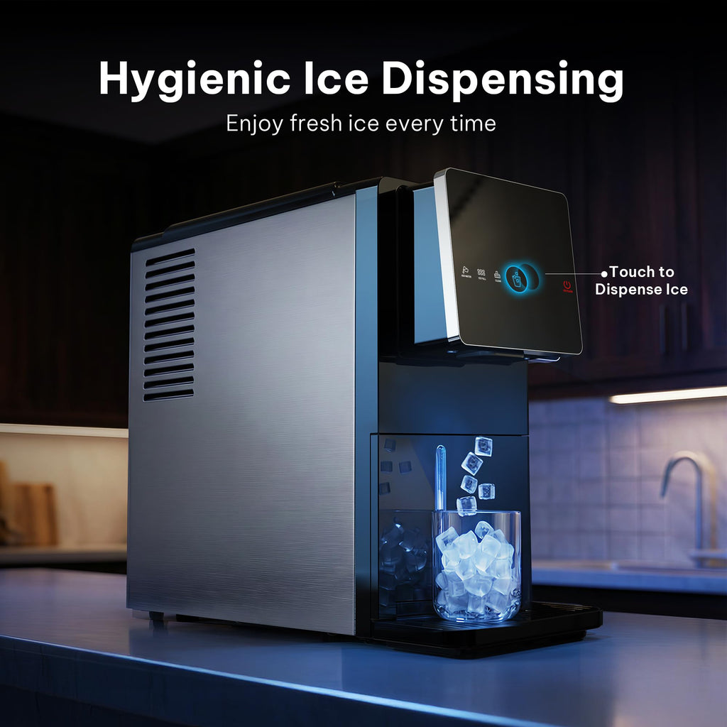 Silonn Nugget Ice Maker Countertop, Pellet Ice Machine with Self-Cleaning Function, Sonic Ice Maker Produces 36lbs of Chewable Ice in 24 Hours, Ideal for Home Kitchen and Office (Stainless Steel) Jansha Store