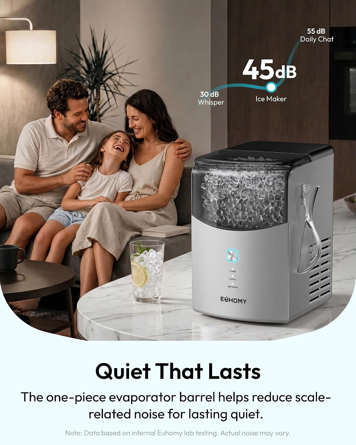Euhomy Countertop Nugget Ice Maker, 35lbs Daily Sonic Crushed Ice Machine Jansha Store