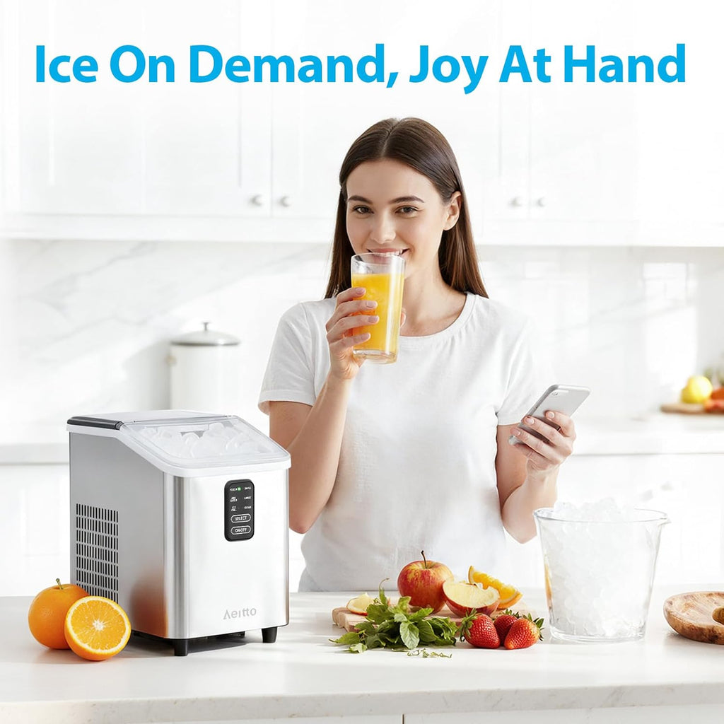 Aeitto Ice Maker Countertop 26lbs/24H Ice Makers Ready in 6-Min 8 Ice Cubes Jansha Store
