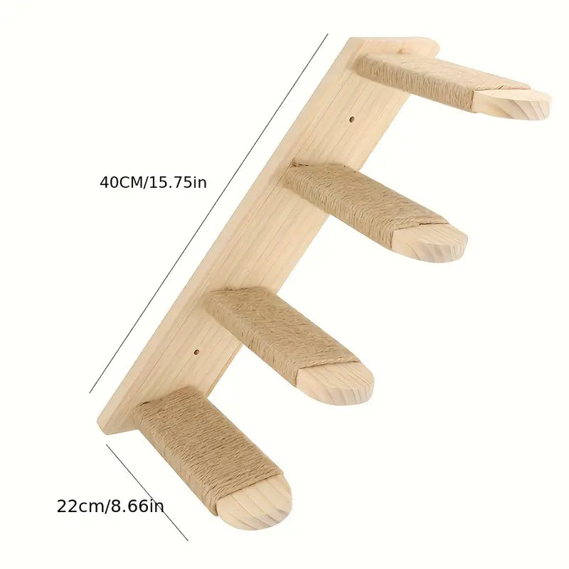 Paws & Play: Elevated Wooden Cat Climbing Shelf CAN