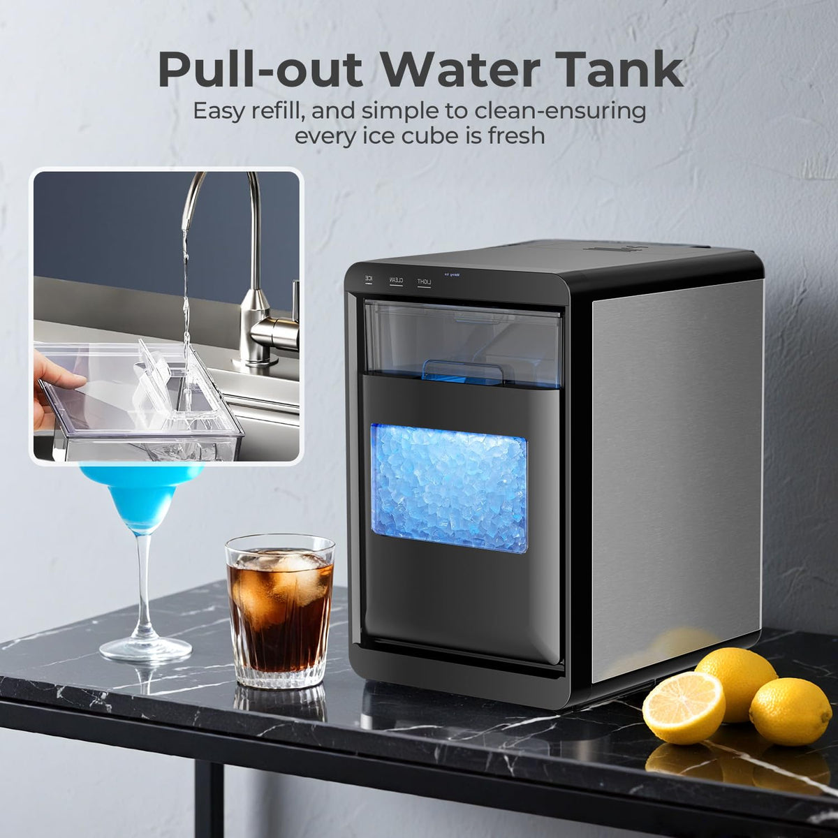 Antarctic Star Countertop Ice Maker Machine, 26Lbs/Day Fastest 6‑Min Ice Jansha Store
