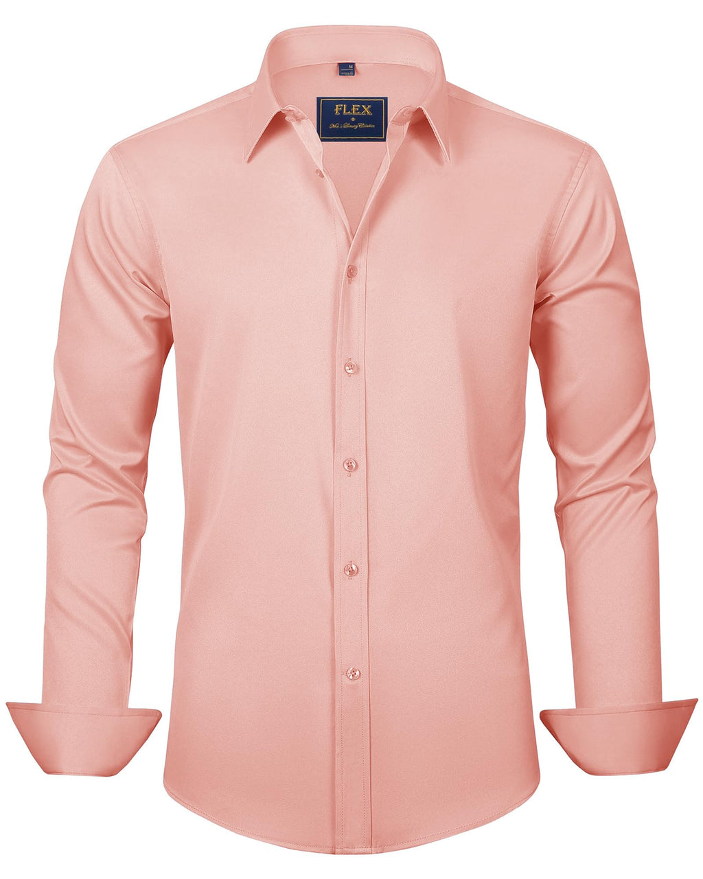 J.VER Men's Dress Shirts Solid Long Sleeve Stretch Wrinkle-Free Formal Shirt Business Casual Button Down Shirts Jansha Store