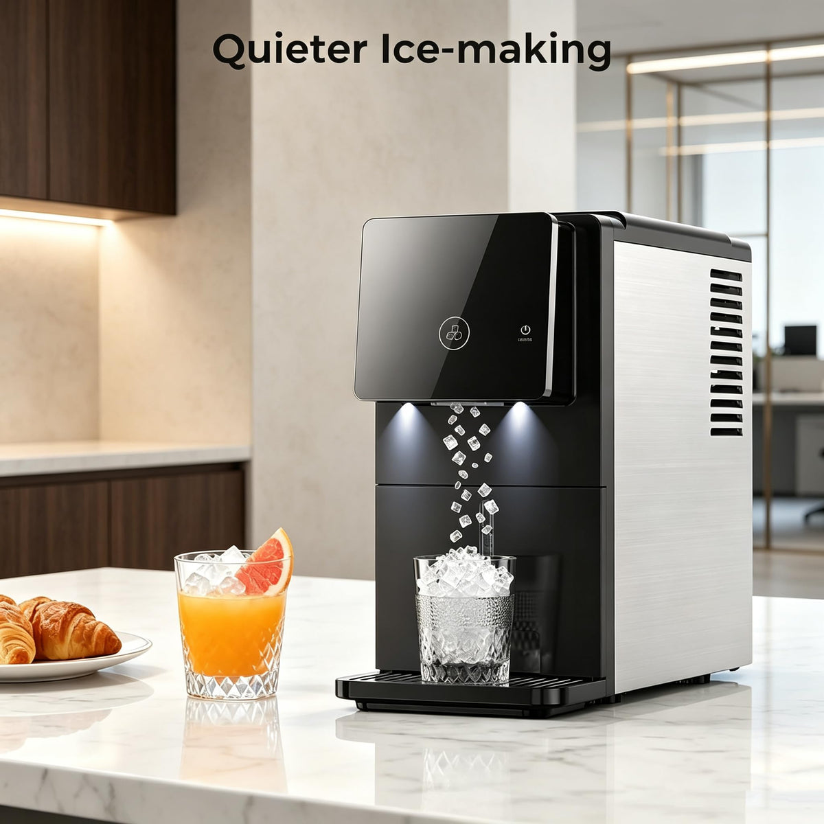 COWSAR Nugget Countertop Ice Maker, Automatic Ice Dispenser, 33 lbs/Day Chewable Pellet Ice Machine with Self-Cleaning & Measured Dispensing, Portable Ice Maker for Home, Kitchen, Office Jansha Store