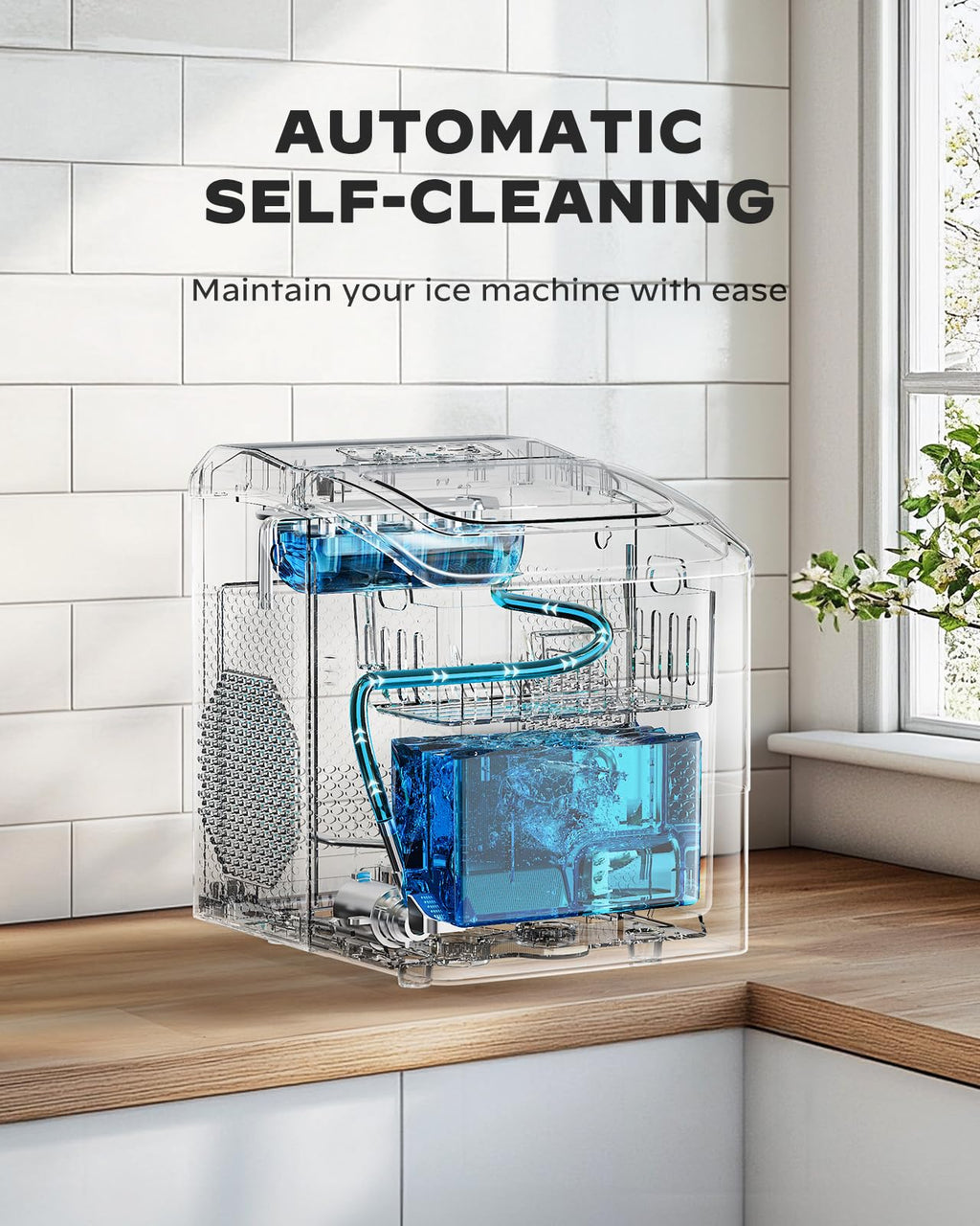Silonn Nugget Ice Maker Countertop, Pellet Ice Machine with Self-Cleaning Function, Sonic Ice Maker Produces 36lbs of Chewable Ice in 24 Hours, Ideal for Home Kitchen and Office (Stainless Steel) Jansha Store