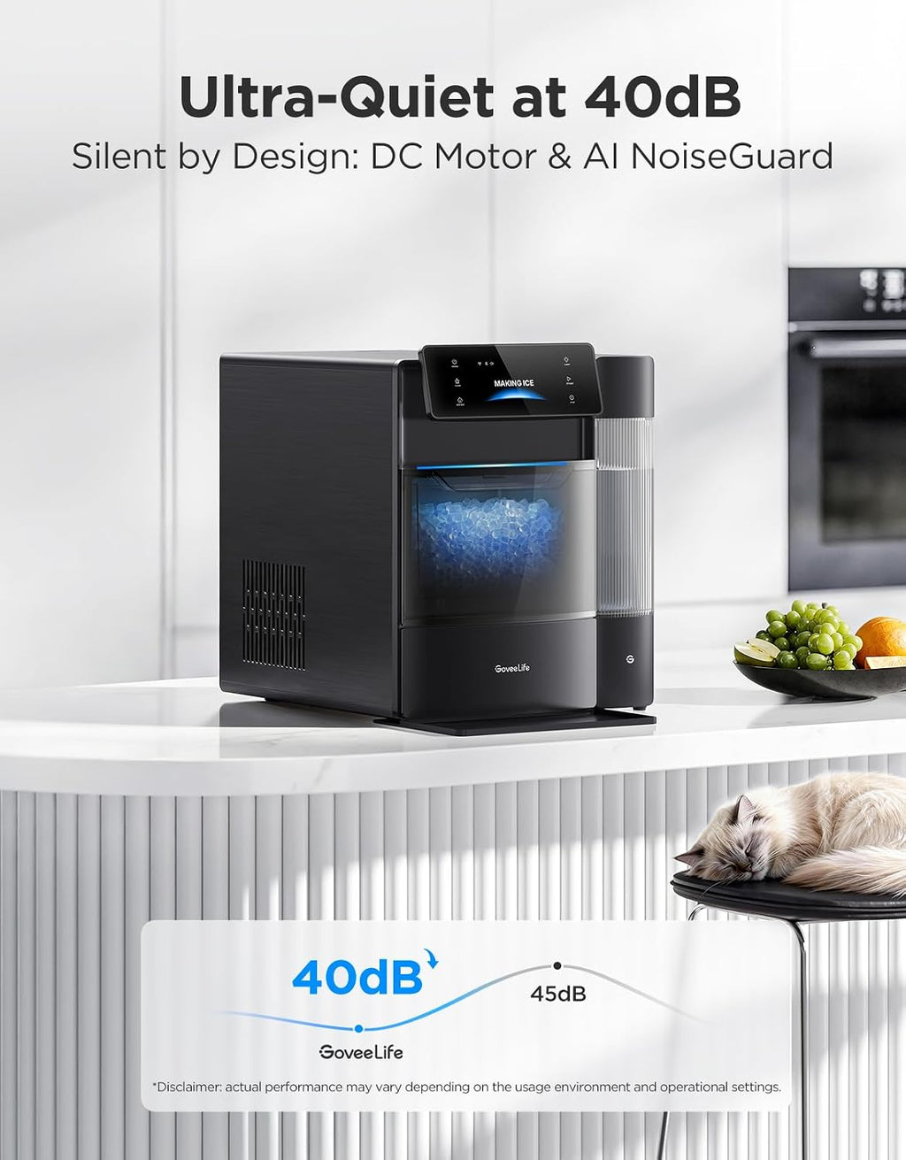 GoveeLife Smart Nugget Ice Maker Pro, 60lbs Daily, 6-Minute Ice, 40dB Jansha Store