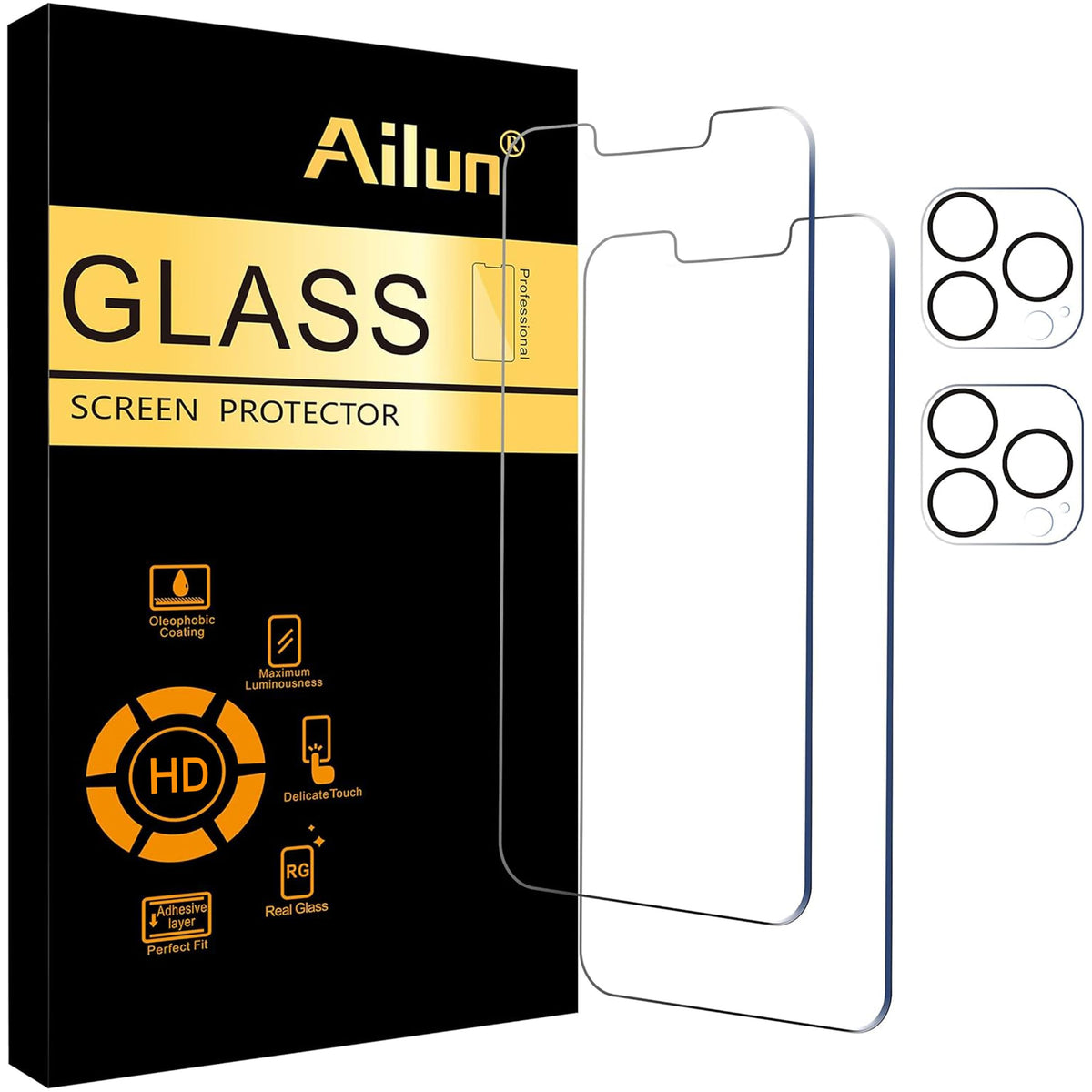 Ailun Screen Protector + Camera Lens Protector for iPhone 16 Pro, 3+3 Pack Jansha Store