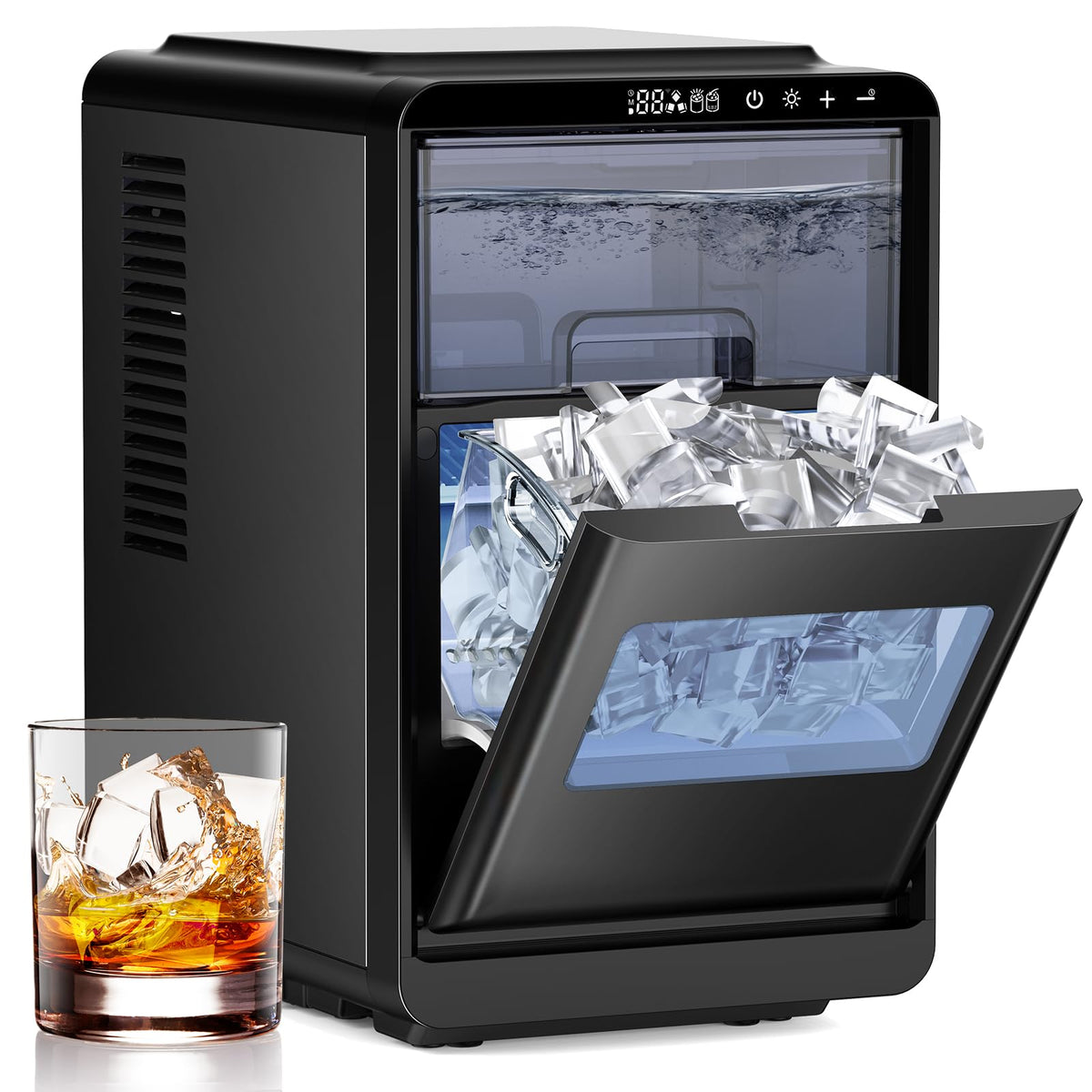 COWSAR Nugget Countertop Ice Maker, Automatic Ice Dispenser, 33 lbs/Day Chewable Pellet Ice Machine with Self-Cleaning & Measured Dispensing, Portable Ice Maker for Home, Kitchen, Office Jansha Store