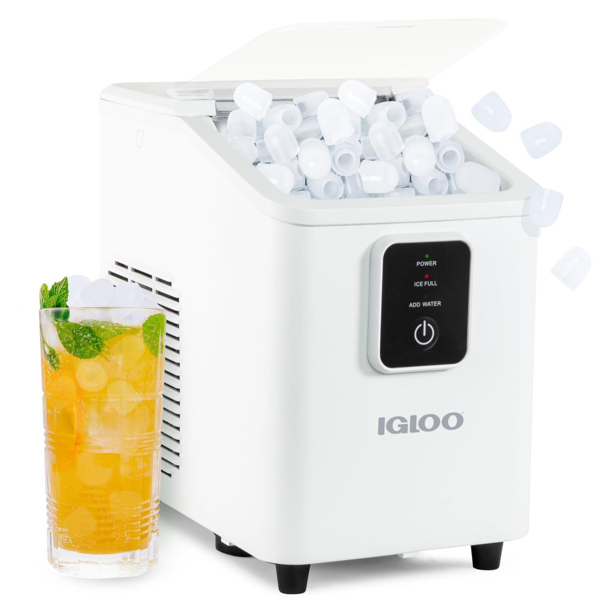 Igloo Portable Ice Maker with Scoop - Ice Maker with LED Control Panel & 1.5 Quart Water Tank - Stainless Ice Cube Maker Produces 26 Lbs. of Ice in 24 Hours with 9 Large or Small Cubes in 7 Minutes Jansha Store