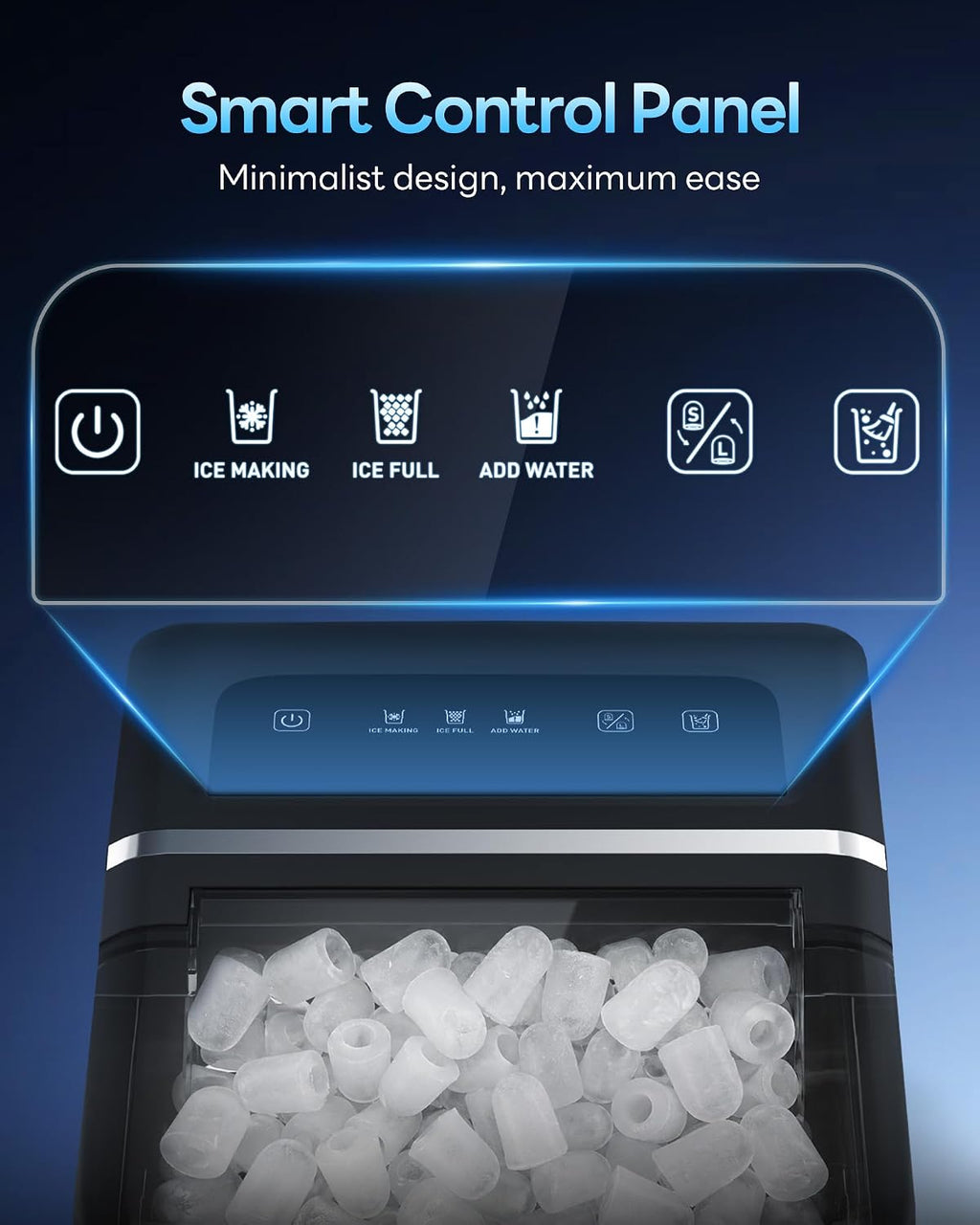 Ice Makers Countertop, 26.5Lbs/24H Ice Machine with 2 Sizes Bullet Ice, 9 Ice Cubes Release in 6 Mins, Self-Cleaning Portable Ice Maker with Ice Scoop and Basket for Home Kitchen Office Bar RV Jansha Store