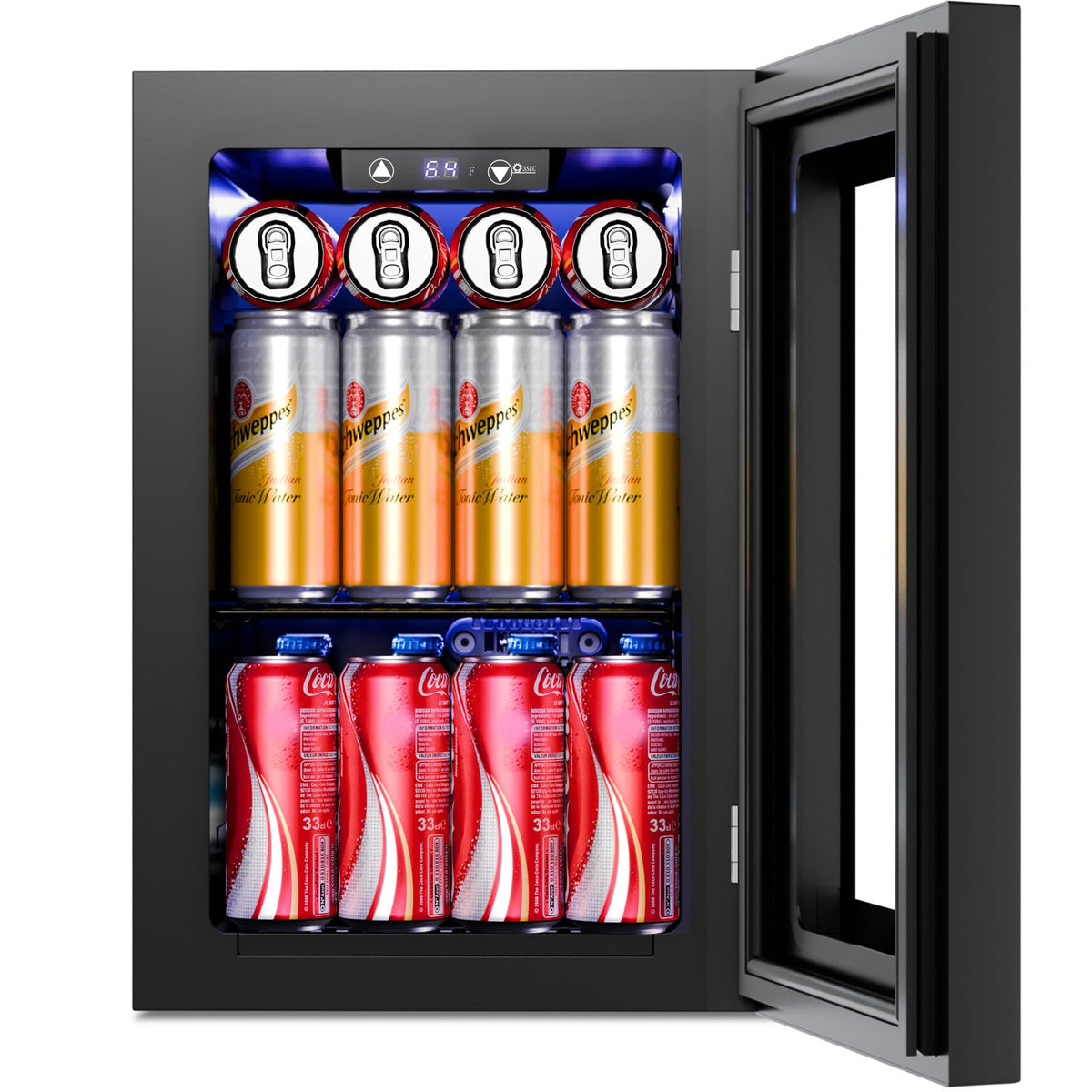 Antarctic Star Beverage Refrigerator Cooler 68 Can, Mini Fridge with Glass Door for Beer Drinks Wine,Freestanding Small Fridge with Electronic Temperature Control for Home and Bar,1.7 cu.ft Jansha Store