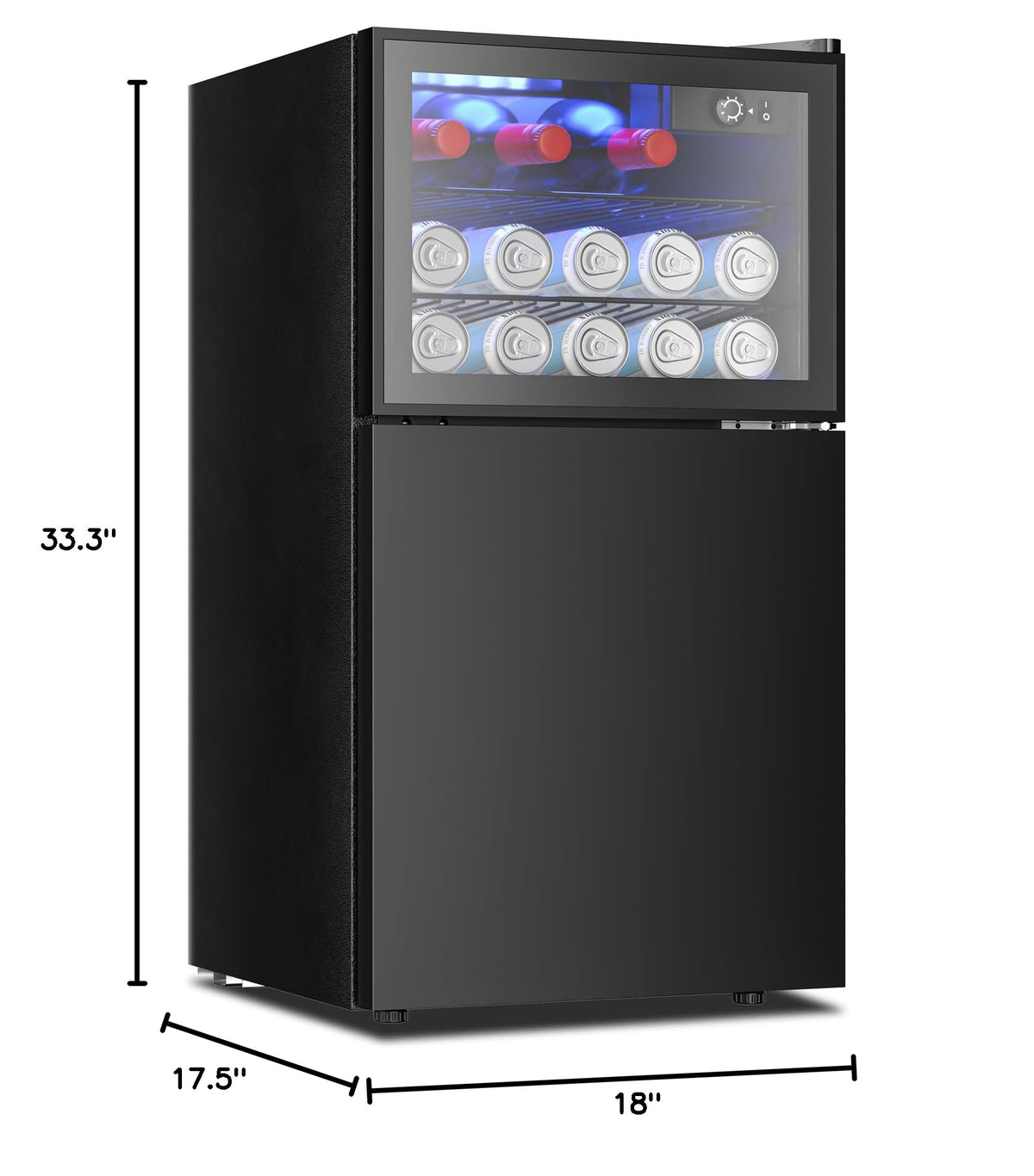 EUHOMY 24 Can Mini Fridge, 18L Beverage Refrigerator with Quiet Compressor Jansha Store