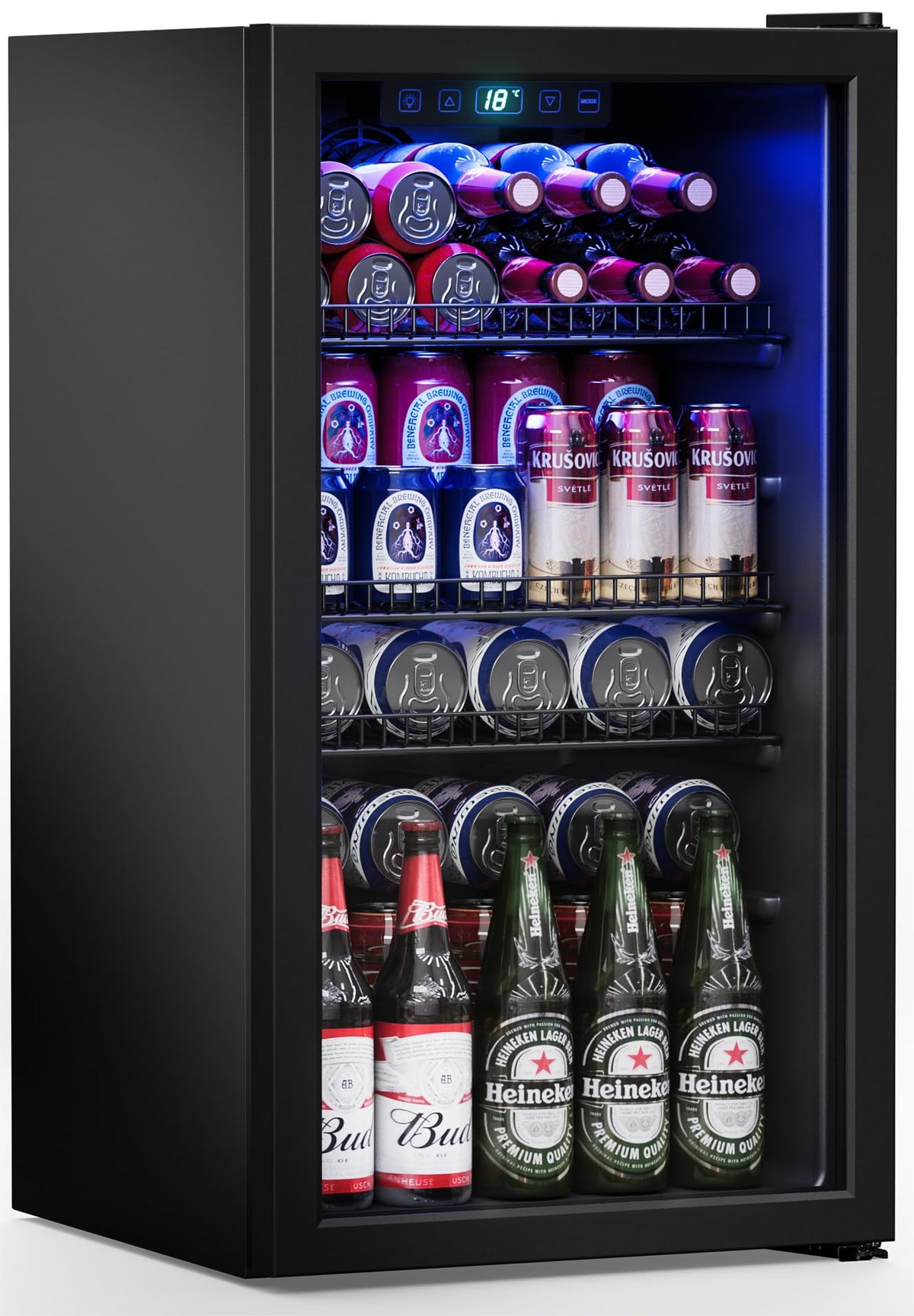130 Can Beverage Refrigerator, 3.2 Cu.Ft Mini Fridge Beverage Cooler Jansha Store