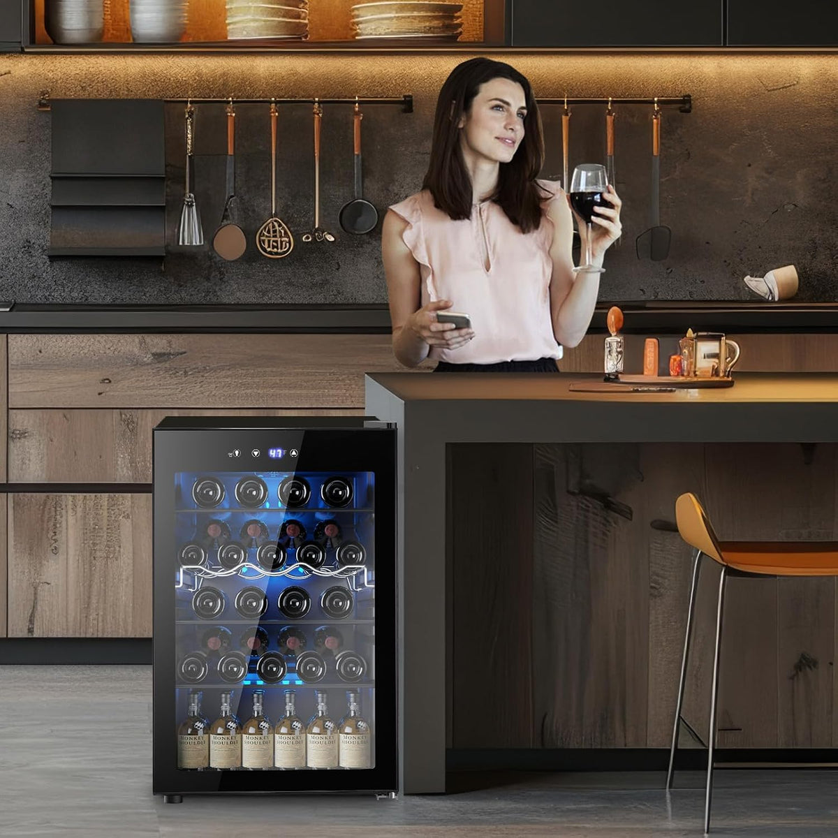 Electactic Mini Fridge 130 Can Beverage Refrigerator Cooler, 3.2 Cu.Ft Drink Fridge for Soda Wine Beer, Adjustable Temperature Control for Home Office, Black Jansha Store
