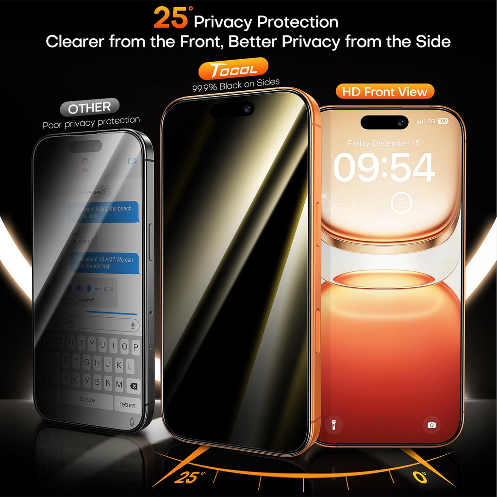 TOCOL for iPhone 17 Pro Max Screen Protector, Easy Installation Jansha Store