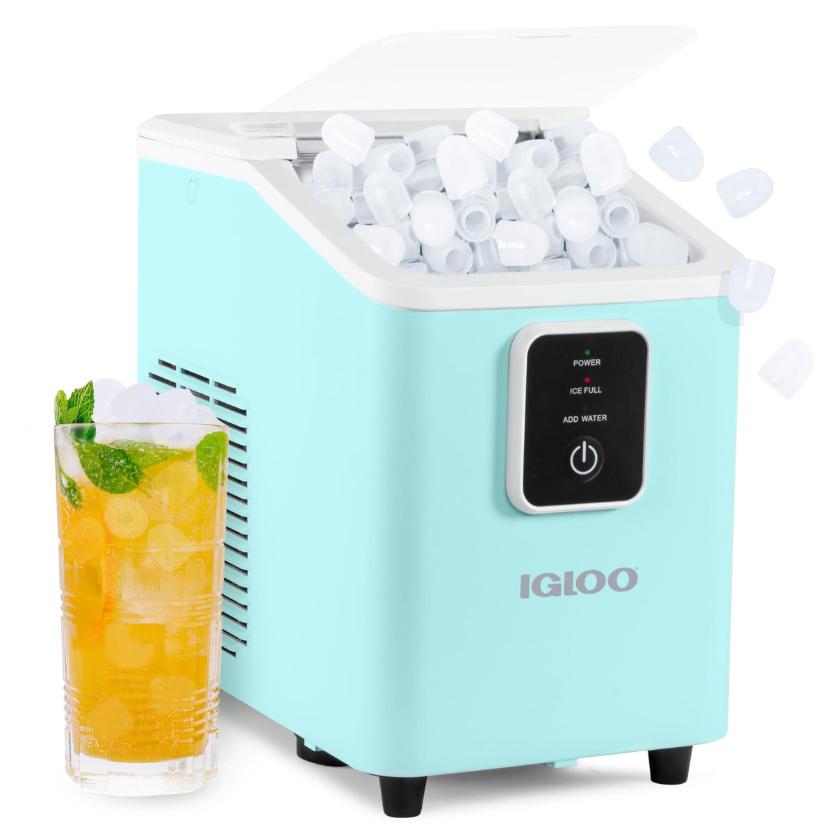 Igloo Portable Ice Maker with Scoop - Ice Maker with LED Control Panel & 1.5 Quart Water Tank - Stainless Ice Cube Maker Produces 26 Lbs. of Ice in 24 Hours with 9 Large or Small Cubes in 7 Minutes Jansha Store