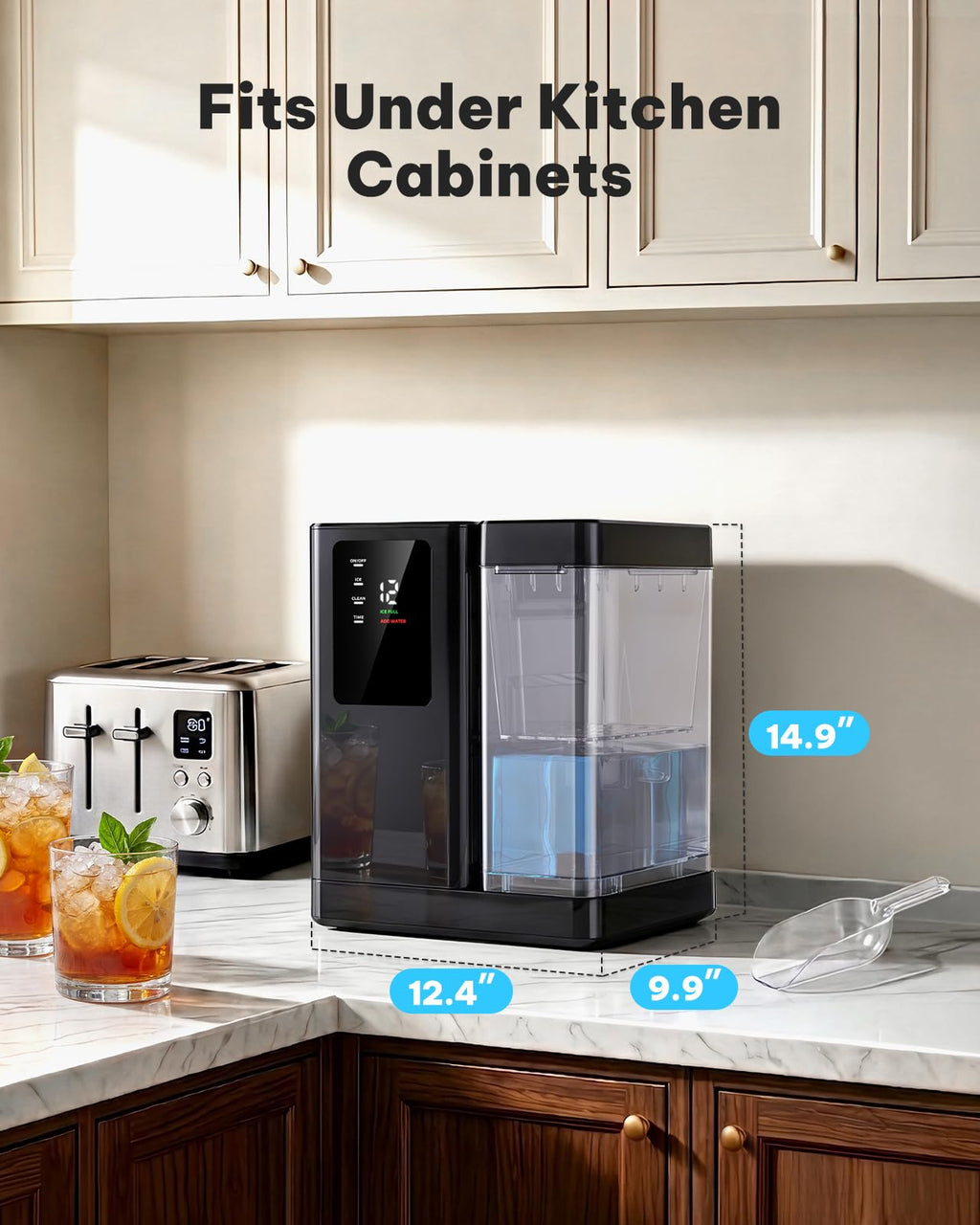 Silonn Ice Maker Countertop, 8 Bullet Ice Cubes in 6 Mins, 26.5 Lbs per Day, 2 Size Options, Self-Cleaning & Portable for Kitchen, Office, Party, RV Camping Jansha Store