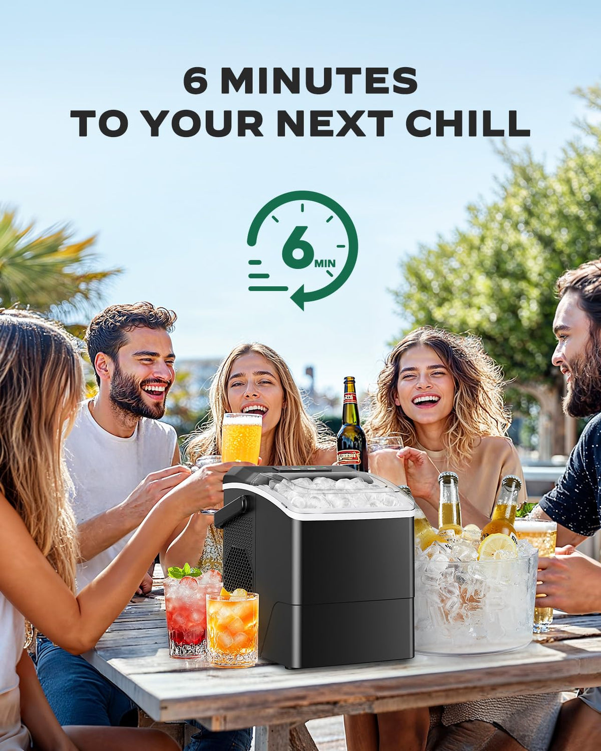 Silonn Nugget Ice Maker Countertop, Pellet Ice Machine with Self-Cleaning Function, Sonic Ice Maker Produces 36lbs of Chewable Ice in 24 Hours, Ideal for Home Kitchen and Office (Stainless Steel) Jansha Store