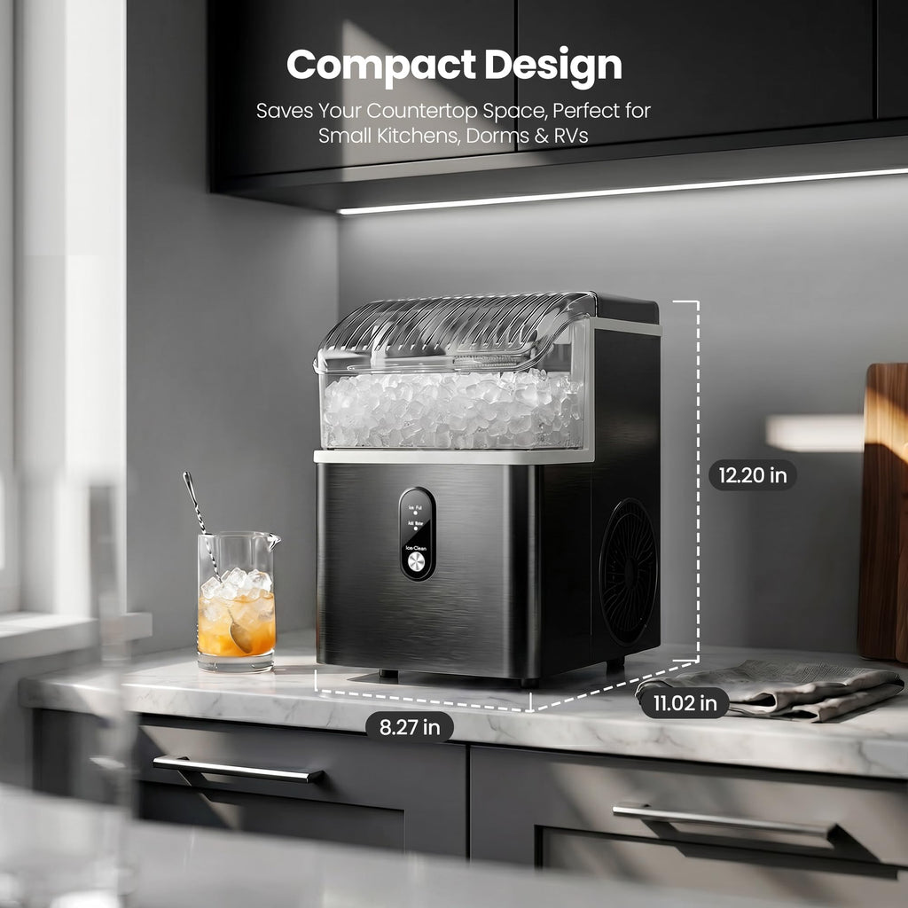 Crzoe Nugget Ice Maker Countertop, 35lbs/Day, Portable Pebble Ice Machine Jansha Store
