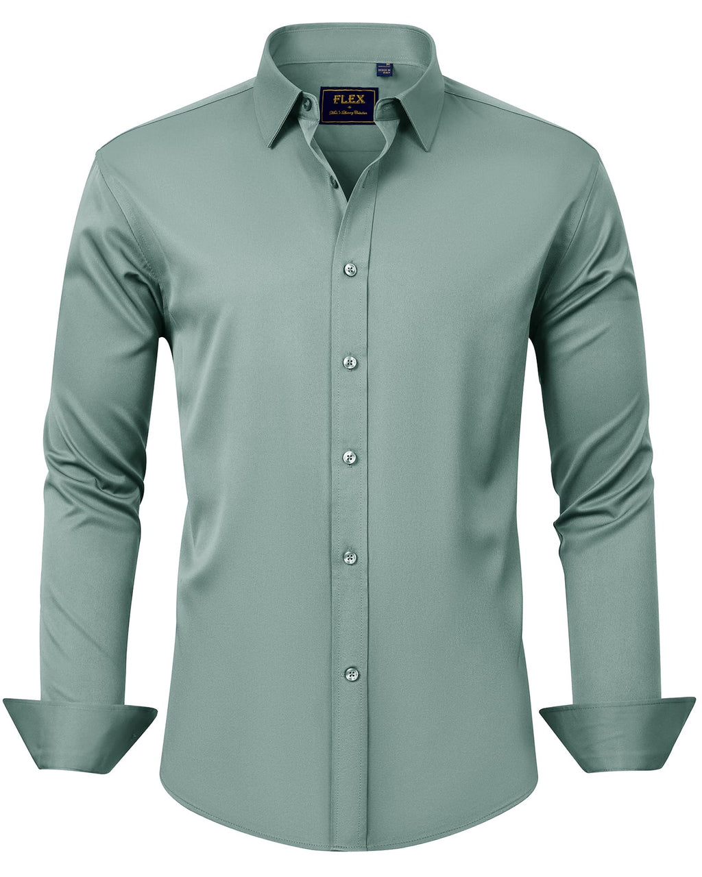J.VER Men's Dress Shirts Solid Long Sleeve Stretch Wrinkle-Free Formal Shirt Business Casual Button Down Shirts Jansha Store
