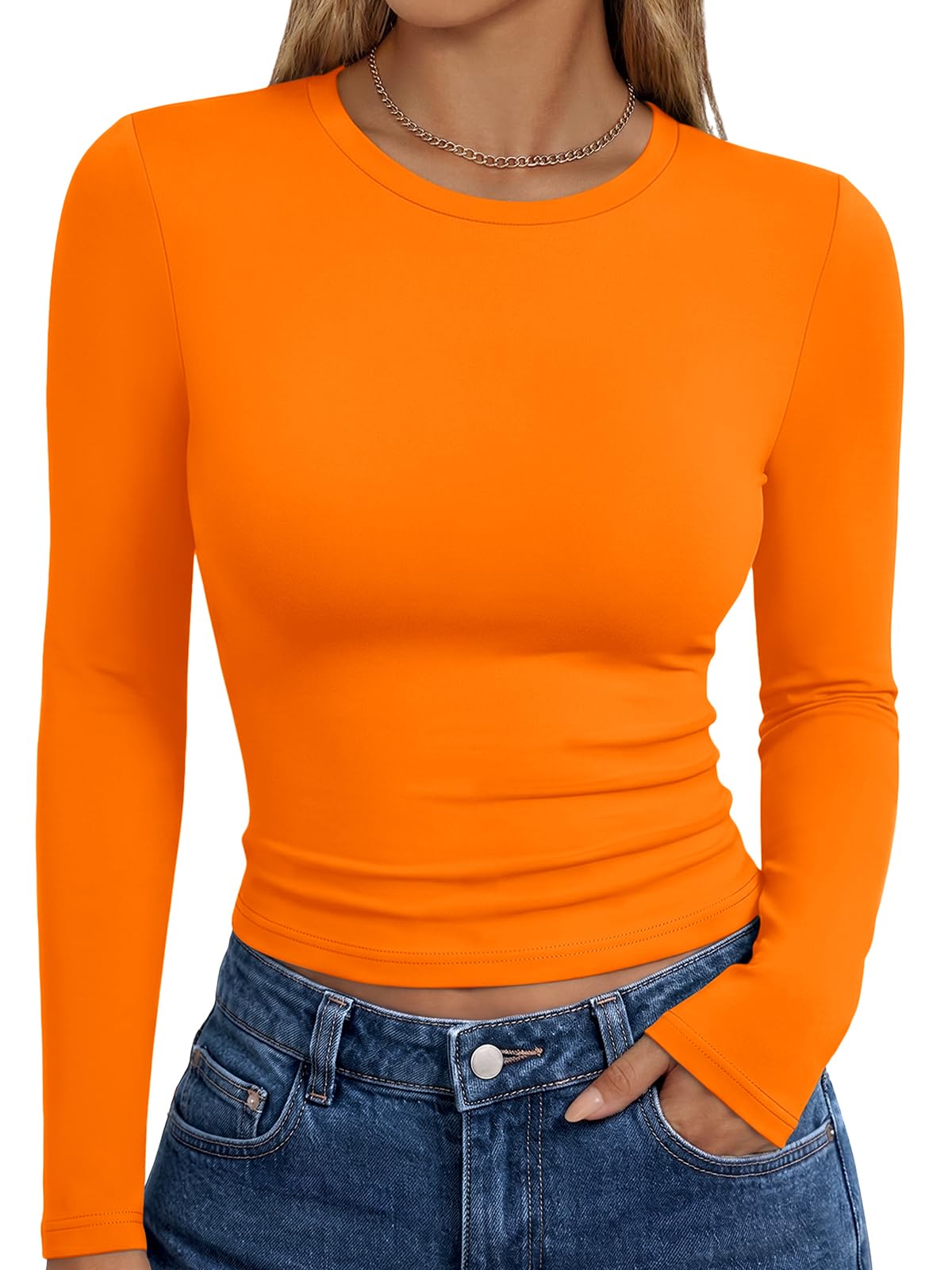 Trendy Queen Womens Long Sleeve T Shirts Fall Fashion Basic Y2K Tops 2026 Jansha Store