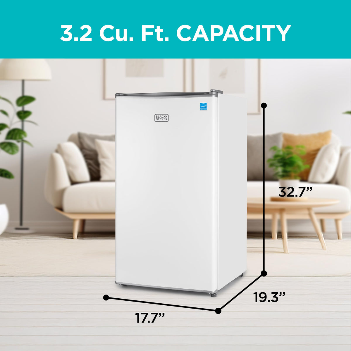 BLACK+DECKER 2.5 Cu. Ft. Compact Refrigerator, Energy Star, BCRK25B, Black Jansha Store
