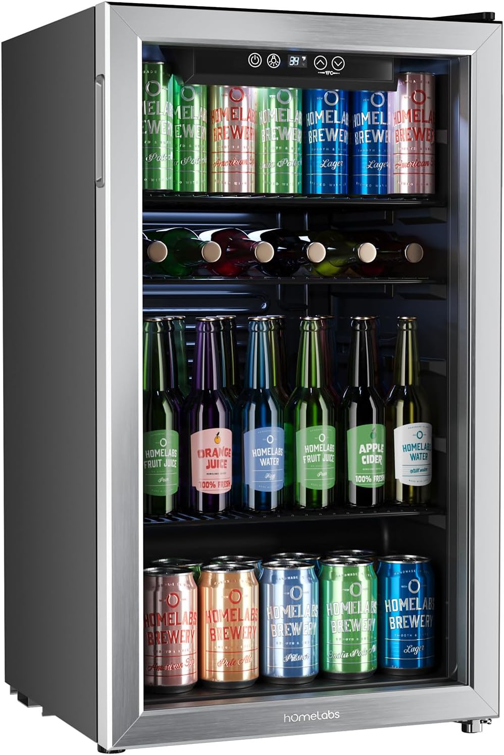 hOmeLabs Beverage Refrigerator and Cooler, 120 Cans Capacity, 3.2 Cu Ft Jansha Store