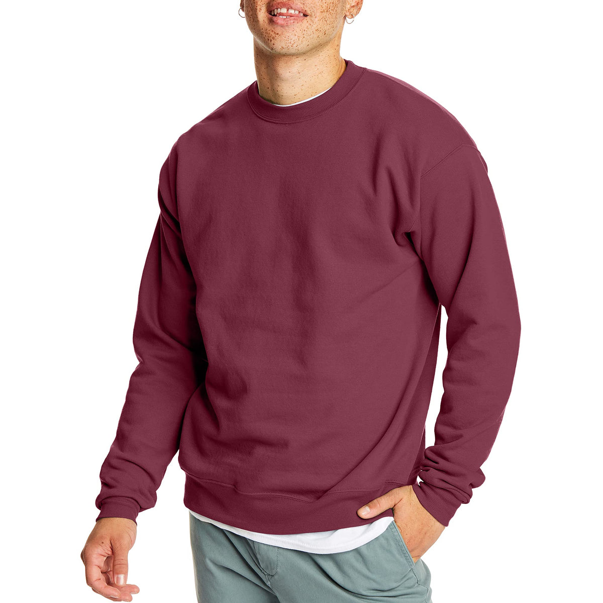 Hanes Men's Sweatshirt, EcoSmart Fleece Crewneck Sweatshirt, Big & Tall Available, 1 or 2-Pack Jansha Store