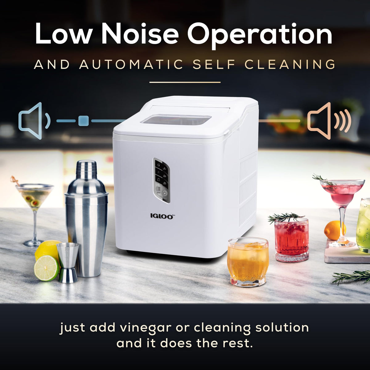 Igloo Portable Ice Maker with Scoop - Ice Maker with LED Control Panel & 1.5 Quart Water Tank - Stainless Ice Cube Maker Produces 26 Lbs. of Ice in 24 Hours with 9 Large or Small Cubes in 7 Minutes Jansha Store