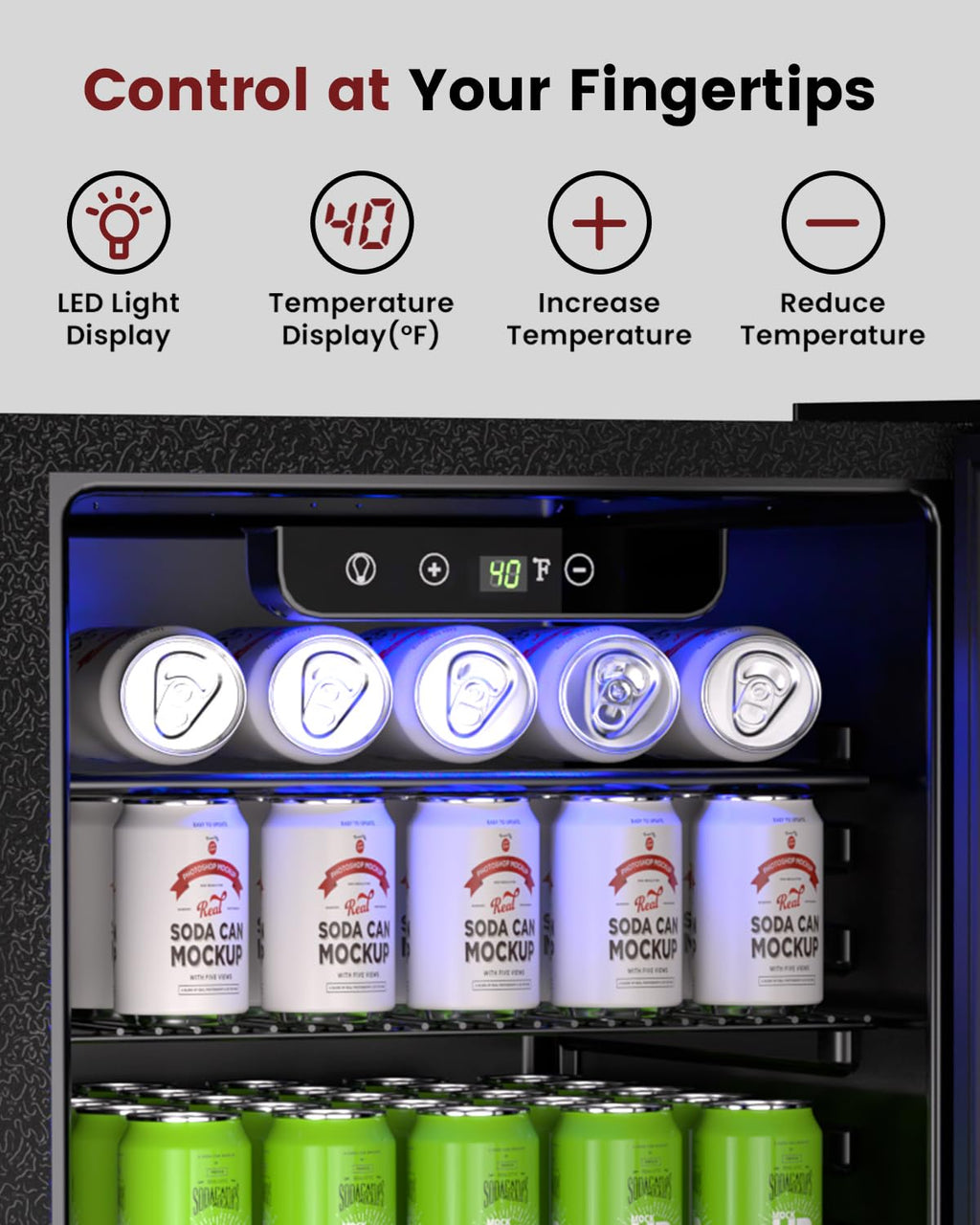 Feelfunn 24 Can Beverage Refrigerator, Mini Fridge, Black Jansha Store