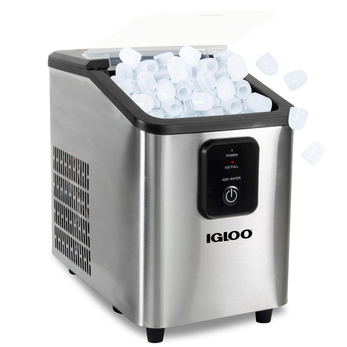 Igloo Portable Ice Maker with Scoop - Ice Maker with LED Control Panel & 1.5 Quart Water Tank - Stainless Ice Cube Maker Produces 26 Lbs. of Ice in 24 Hours with 9 Large or Small Cubes in 7 Minutes Jansha Store