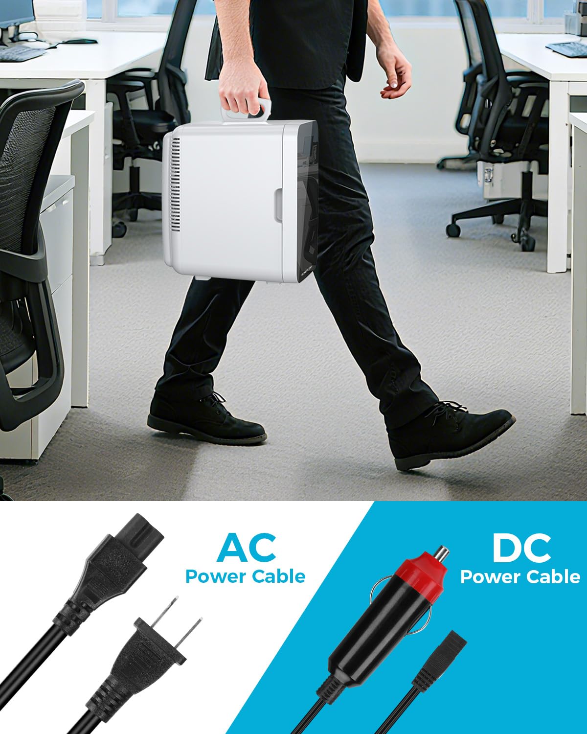 Antarctic Star Compact Mini Fridge, 10L Portable Small Refrigerator, 2.6 Gal Desktop Fridge with AC/DC Adapters, Small Cosmetics Cooler for Beverage, Food, Makeup, Bedroom, Office, Dorm, Black Jansha Store