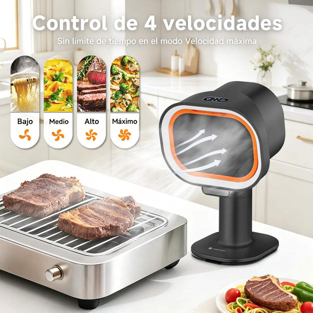 Portable Range Hood, 4-Speed Desktop Exhaust Fan with Telescopic Height Jansha Store