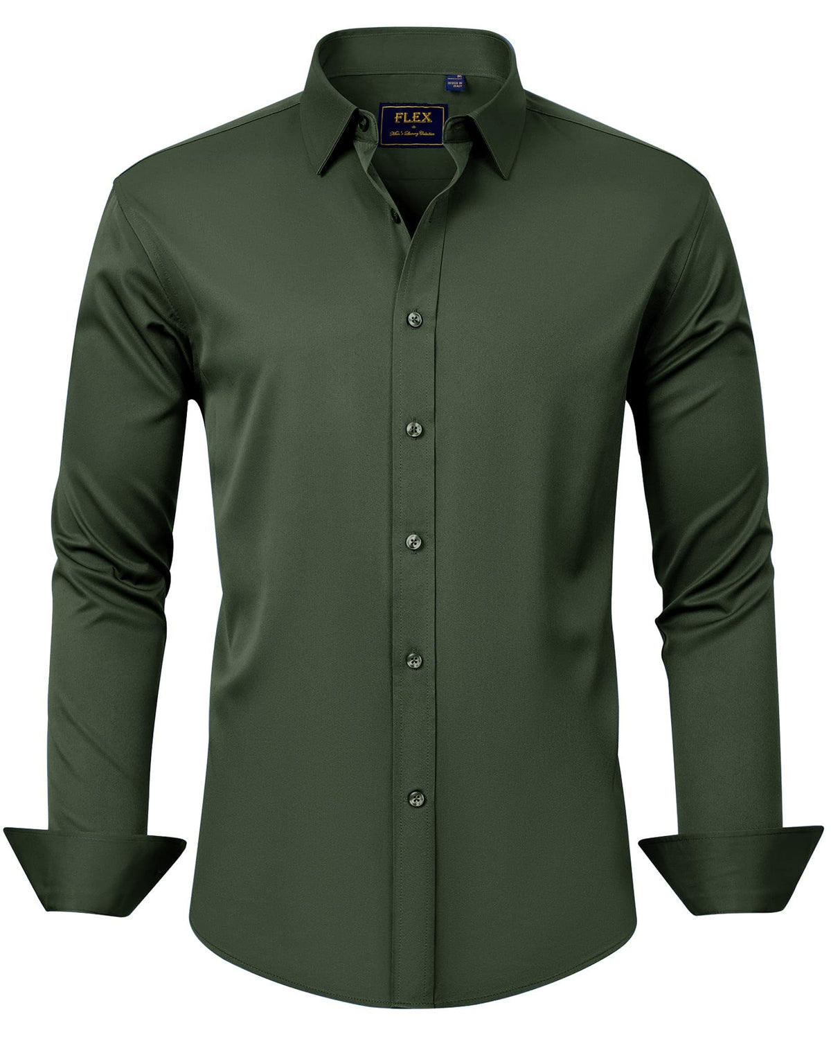 J.VER Men's Dress Shirts Solid Long Sleeve Stretch Wrinkle-Free Formal Shirt Business Casual Button Down Shirts Jansha Store