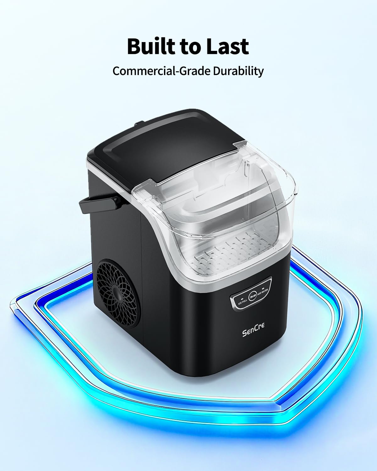 Nugget Ice Maker with Handle 40lbs/Day Countertop Ice Maker Soft Ice Jansha Store