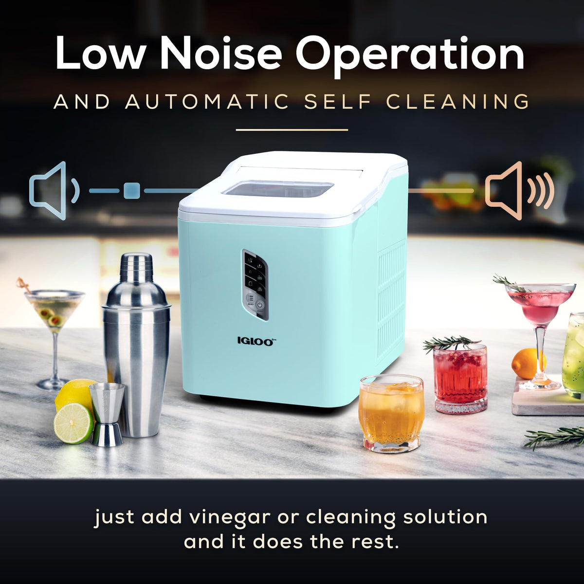 Igloo Portable Ice Maker with Scoop - Ice Maker with LED Control Panel & 1.5 Quart Water Tank - Stainless Ice Cube Maker Produces 26 Lbs. of Ice in 24 Hours with 9 Large or Small Cubes in 7 Minutes Jansha Store