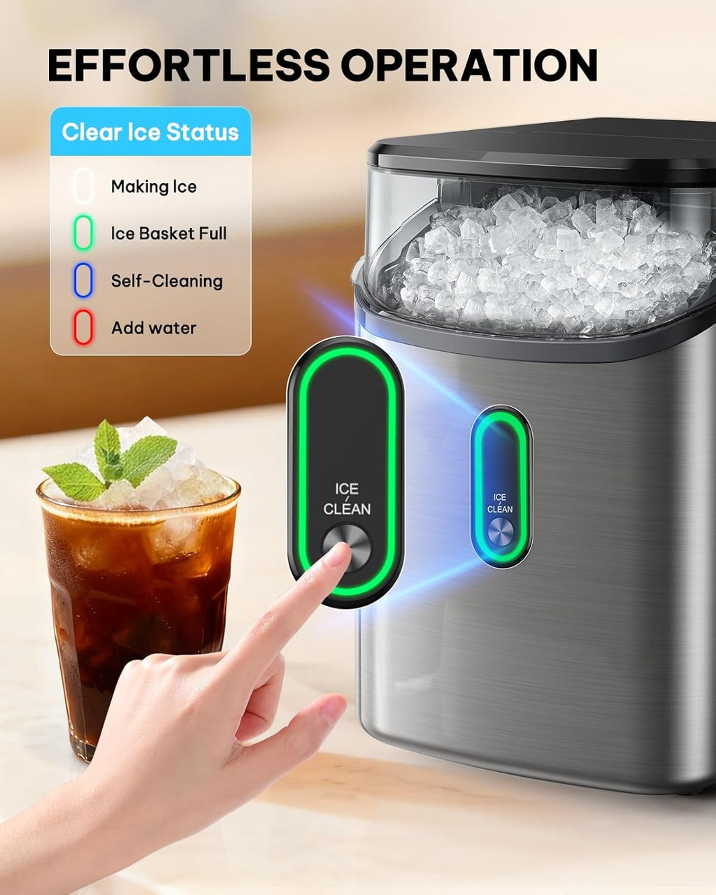 Silonn Ice Maker Countertop, 8 Bullet Ice Cubes in 6 Mins, 26.5 Lbs per Day, 2 Size Options, Self-Cleaning & Portable for Kitchen, Office, Party, RV Camping Jansha Store