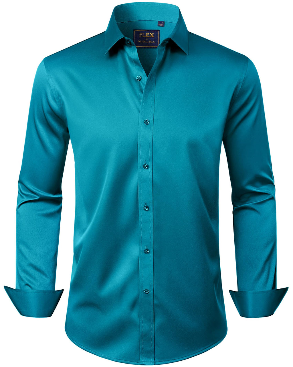 J.VER Men's Dress Shirts Solid Long Sleeve Stretch Wrinkle-Free Formal Shirt Business Casual Button Down Shirts Jansha Store