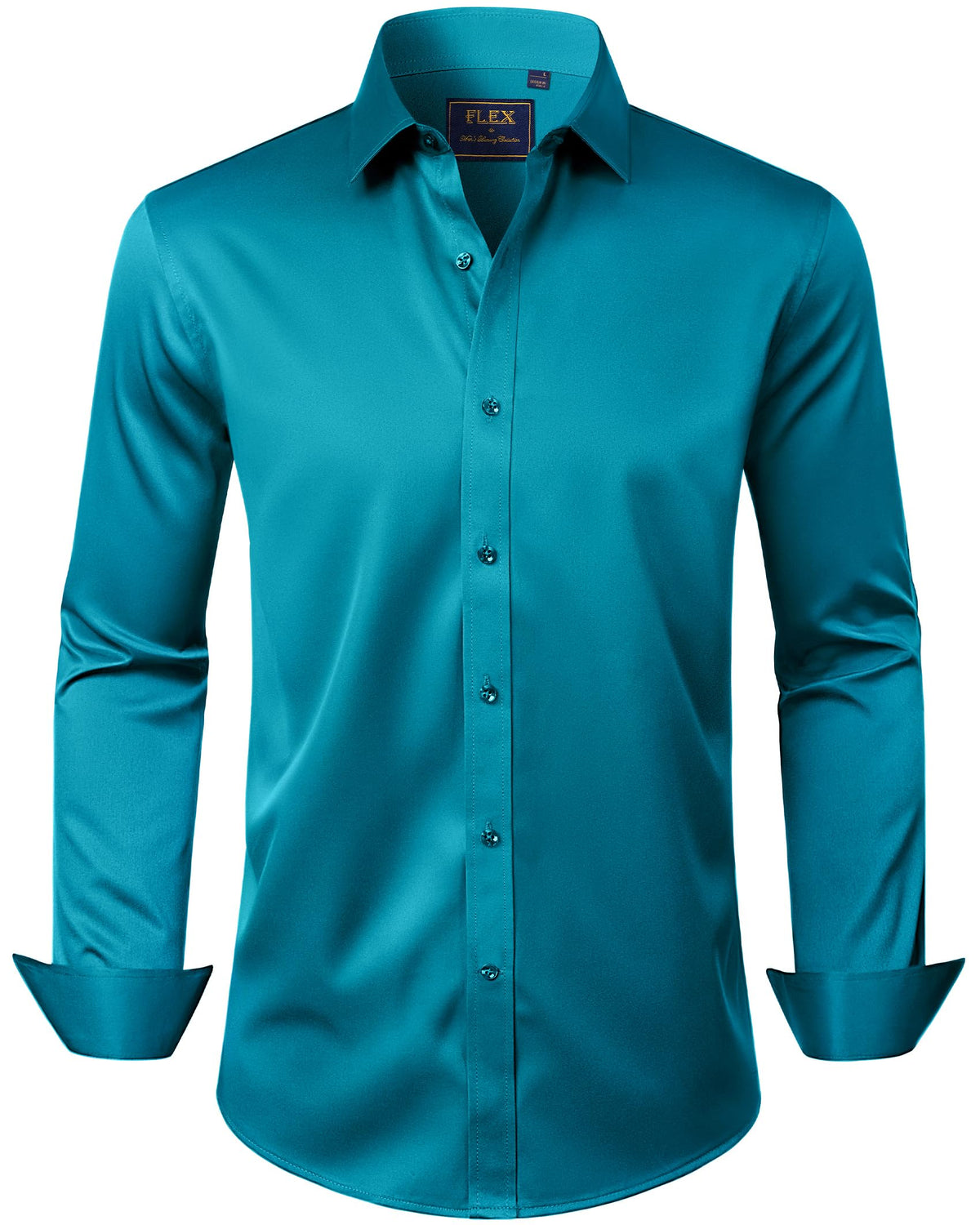 J.VER Men's Dress Shirts Solid Long Sleeve Stretch Wrinkle-Free Formal Shirt Business Casual Button Down Shirts Jansha Store