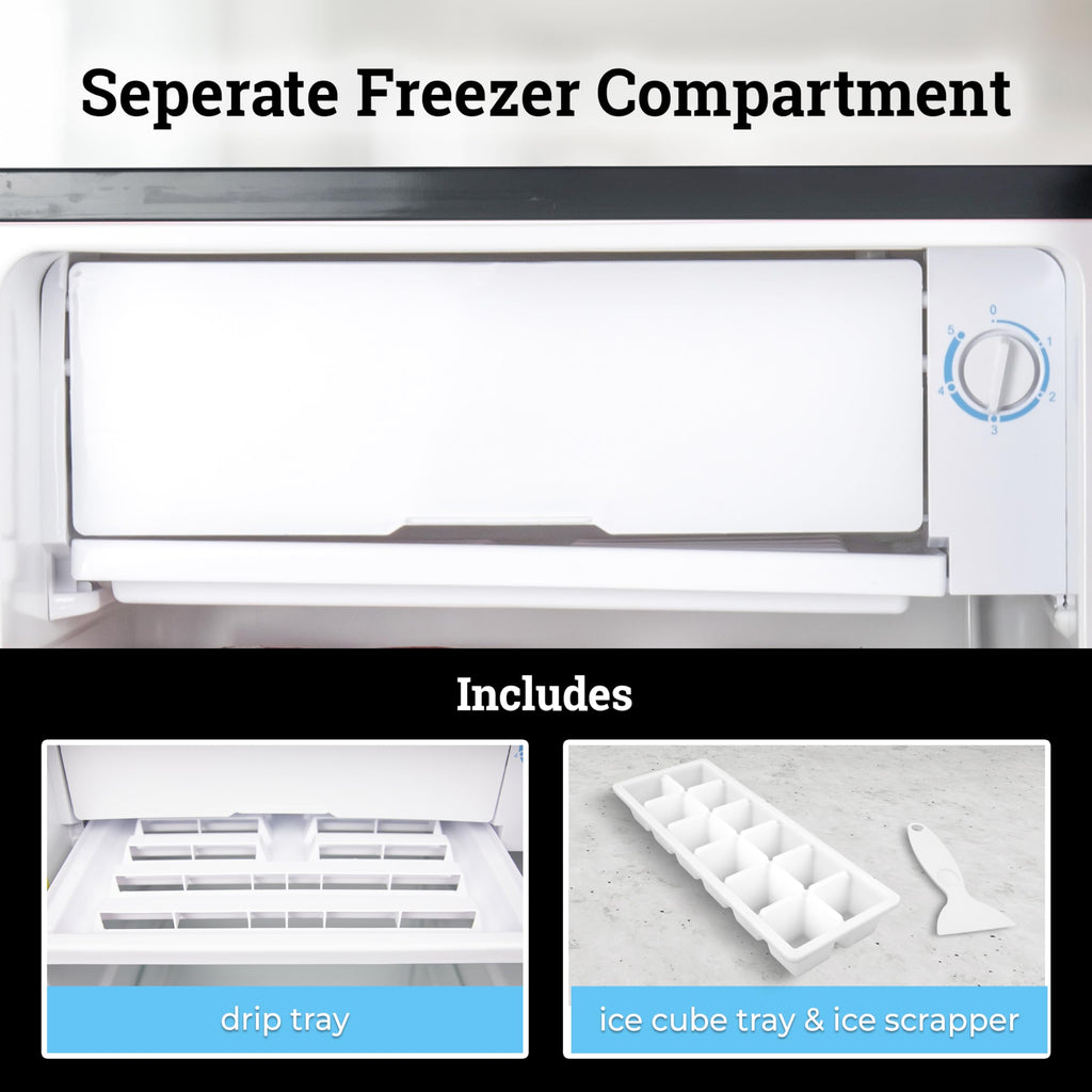 Igloo 3.2 Cu.Ft. Mini Fridge with Freezer - Single Door Compact Refrigerator with Glass Shelves for Homes, Dorms & Offices- Keep Snacks, Drinks & Frozen Foods Cool with Temperature Control Mini Fridge Jansha Store