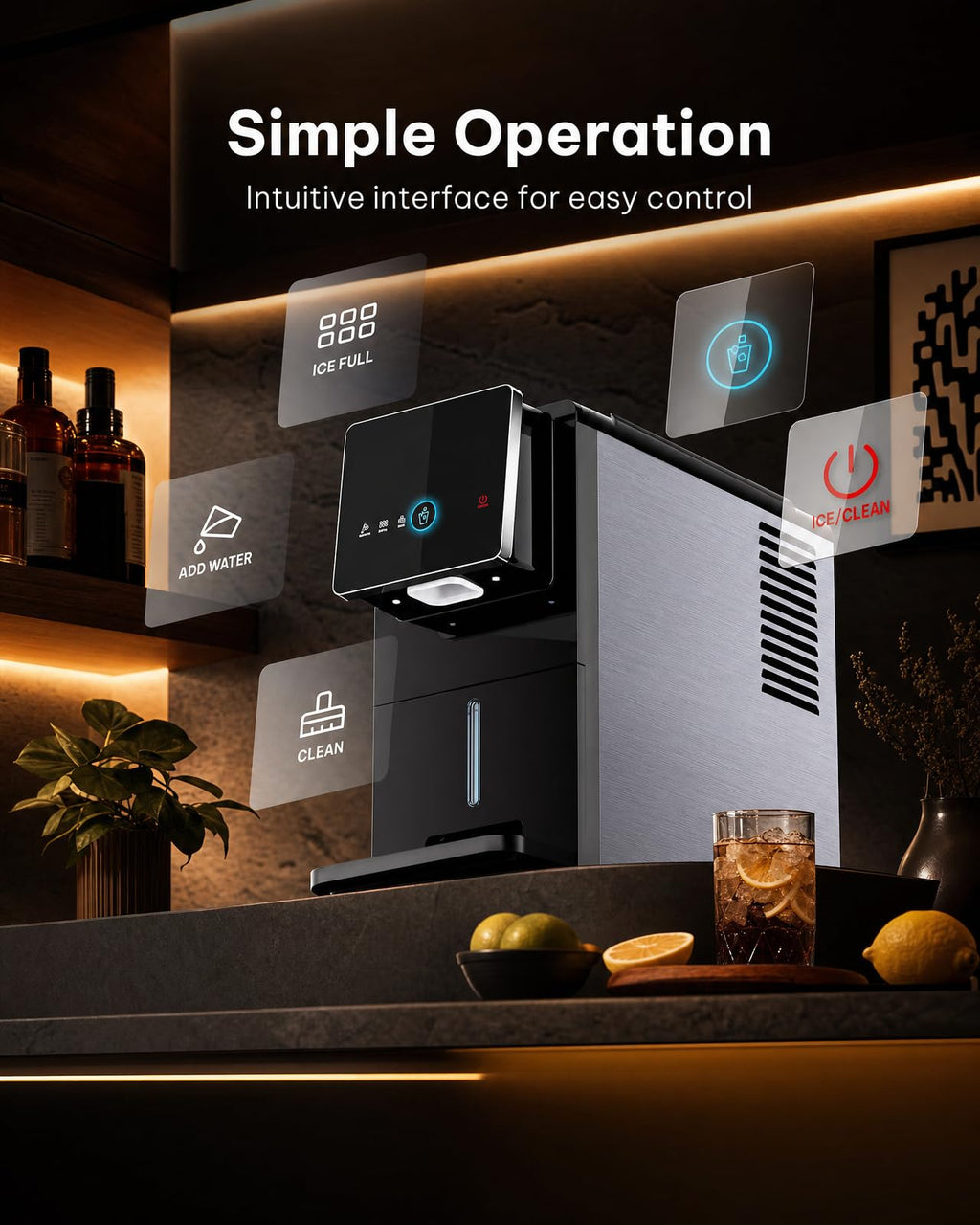 Silonn Nugget Ice Maker, Smart Countertop Ice Machine with APP & Voice Control, Self-Cleaning, 44lbs/24H Soft Chewable Sonic Ice, 3L Tank, for Home Kitchen & Party Jansha Store
