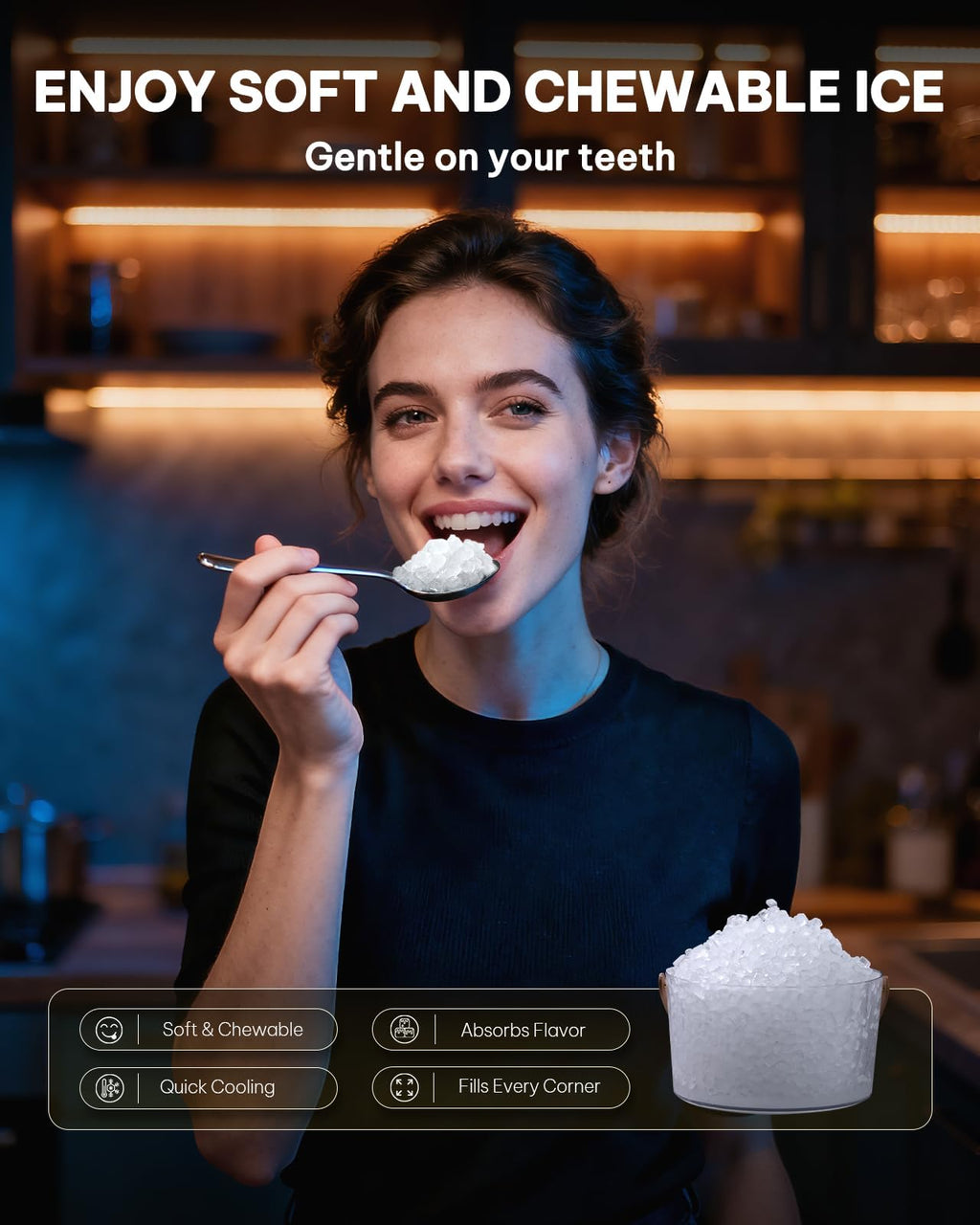 Silonn Nugget Ice Maker Countertop, Pellet Ice Machine with Self-Cleaning Function, Sonic Ice Maker Produces 36lbs of Chewable Ice in 24 Hours, Ideal for Home Kitchen and Office (Stainless Steel) Jansha Store