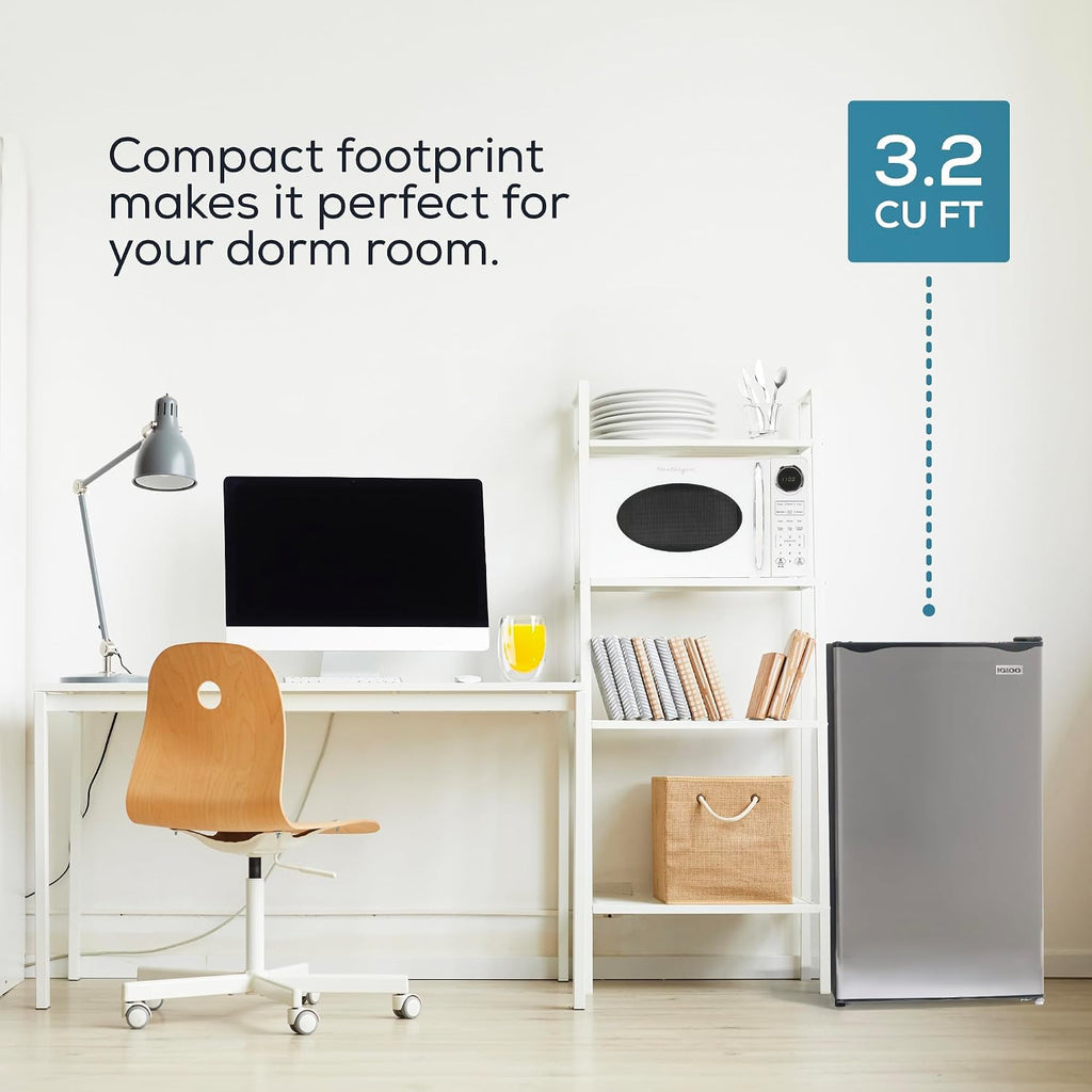 Igloo 3.2 Cu.Ft. Mini Fridge with Freezer - Single Door Compact Refrigerator with Glass Shelves for Homes, Dorms & Offices- Keep Snacks, Drinks & Frozen Foods Cool with Temperature Control Mini Fridge Jansha Store