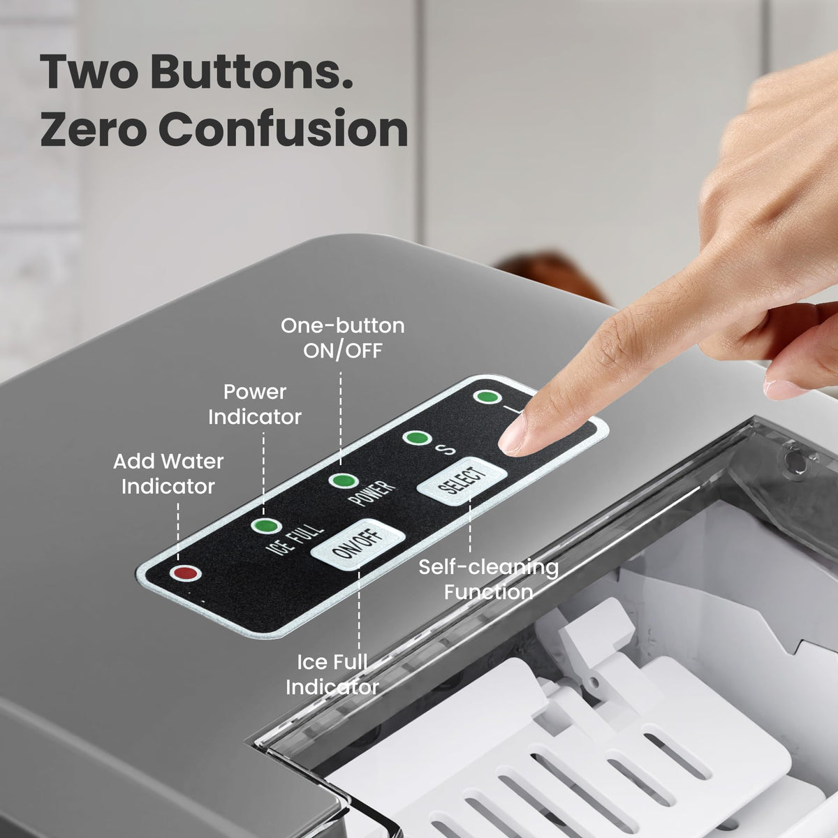 Crzoe Countertop Ice Maker, 26Lbs/24H,2 Sizes of Ice, Self-Cleaning,Black Jansha Store
