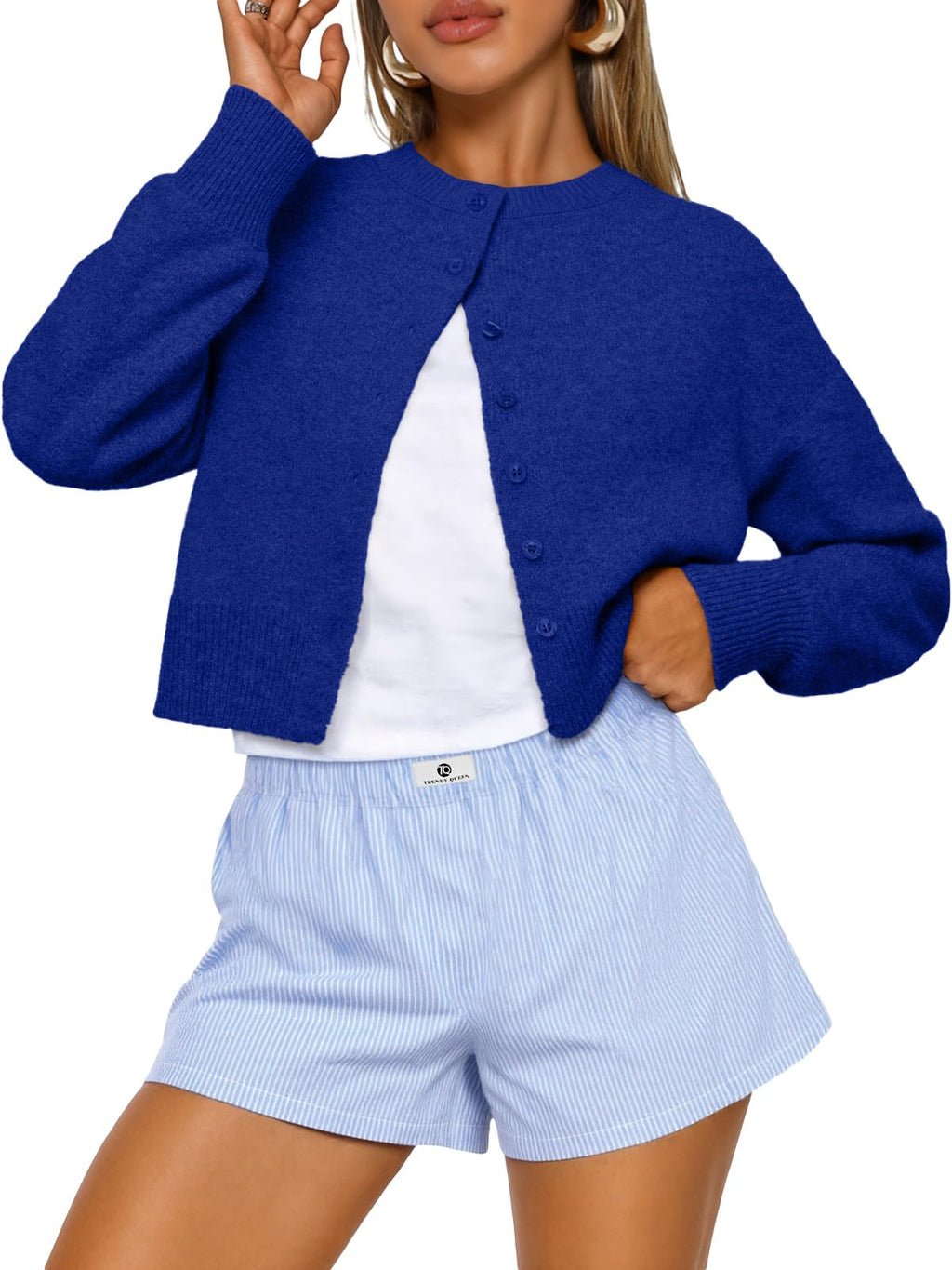 Trendy Queen Cropped Cardigan Sweaters for Women Fall Fashion Clothes 2026 Jansha Store