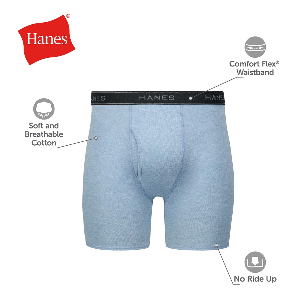 Hanes mens Underwear Boxer Briefs Pack, Cool & Breathable Cotton Moisture-wicking Underwear for Men, No Ride Up Jansha Store