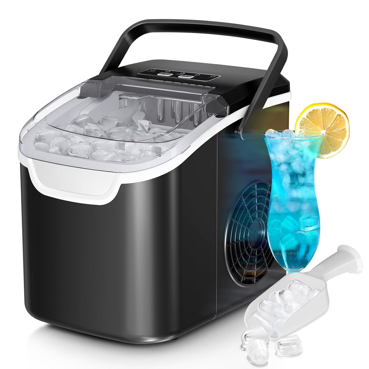 Antarctic Star Countertop Ice Maker Machine, 26Lbs/Day Fastest 6‑Min Ice Jansha Store