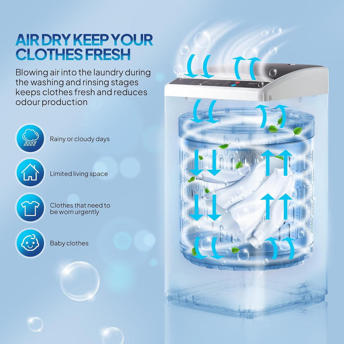 ROVSUN 25LBS Portable Washing Machine, Full-Automatic Electric Laundry Machine with Stainless Steel Drum, Compact Washer and Spin Dryer Combo with Drain Pump for Home, Apartment Jansha Store