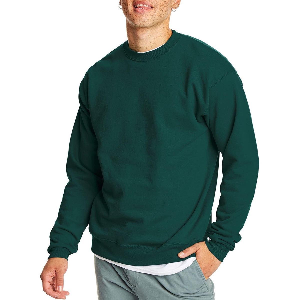 Hanes Men's Sweatshirt, EcoSmart Fleece Crewneck Sweatshirt, Big & Tall Available, 1 or 2-Pack Jansha Store