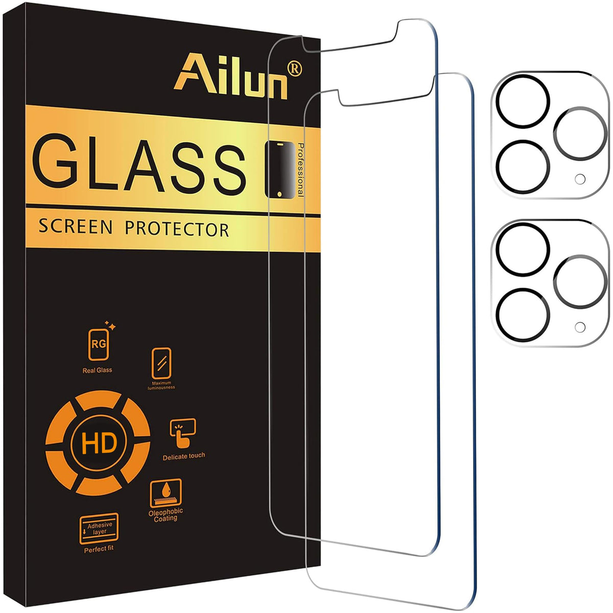 Ailun Screen Protector + Camera Lens Protector for iPhone 16 Pro, 3+3 Pack Jansha Store