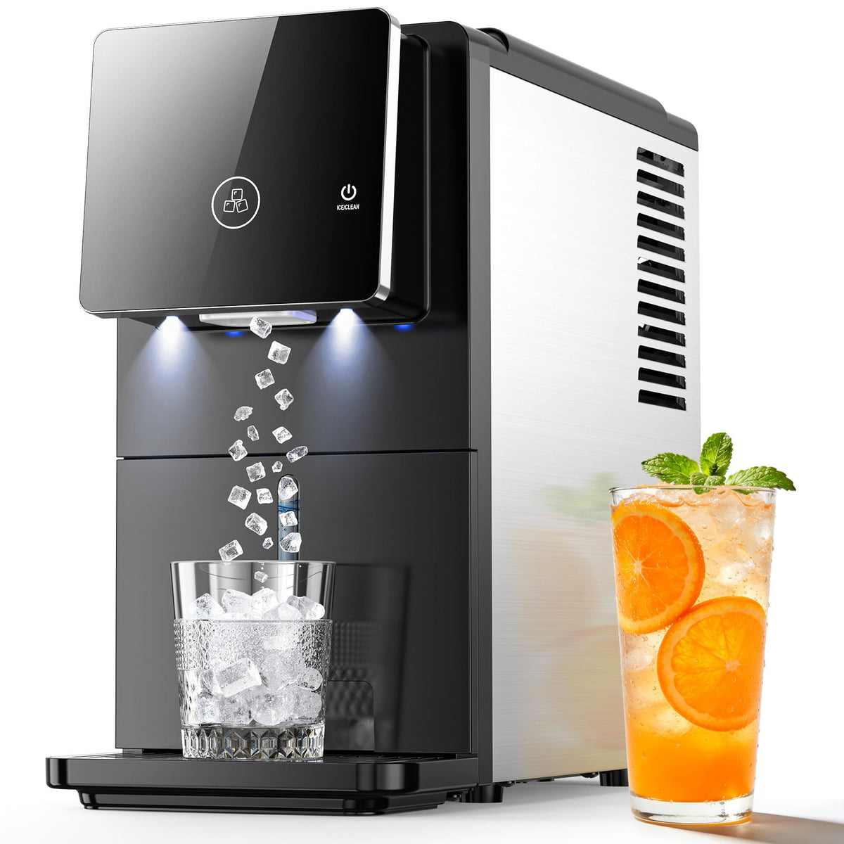 COWSAR Nugget Countertop Ice Maker, Automatic Ice Dispenser, 33 lbs/Day Chewable Pellet Ice Machine with Self-Cleaning & Measured Dispensing, Portable Ice Maker for Home, Kitchen, Office Jansha Store